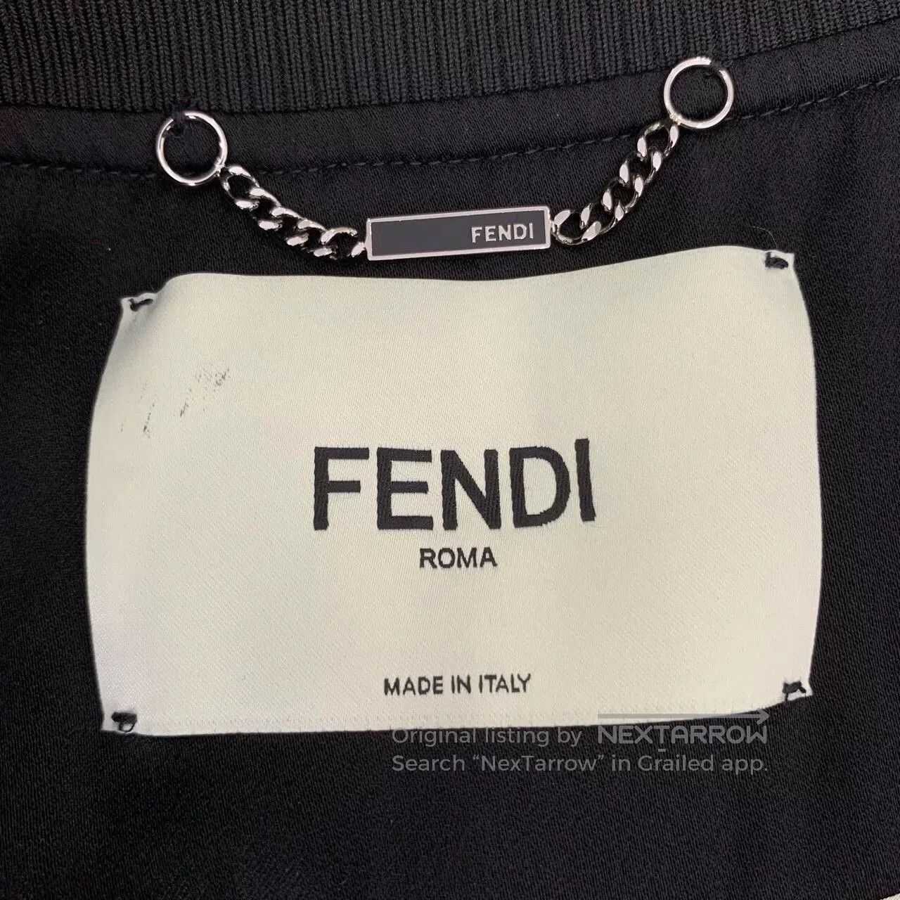 Fendi Fendi Logo Bow Black Baseball Jacket. Size M / US 6-8 / IT 42-44 - 5 Thumbnail
