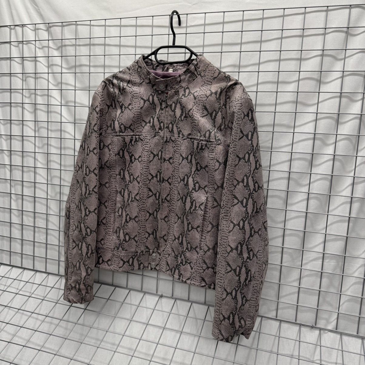 Genuine Leather Vintage Leather Biker Jacket Snake Print Avant Garde Y2K Size L / US 10 / IT 46 - 2 Thumbnail