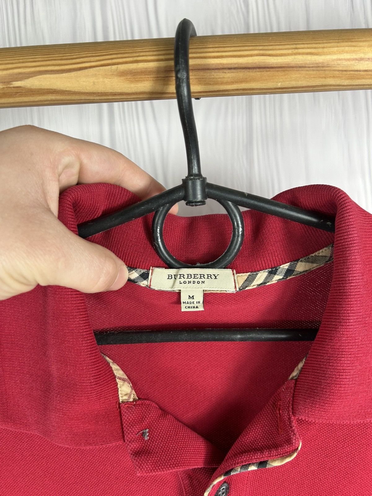 Burberry Burberry London Nova Check Red Polo Shirt Size M Size US M / EU 48-50 / 2 - 9 Thumbnail