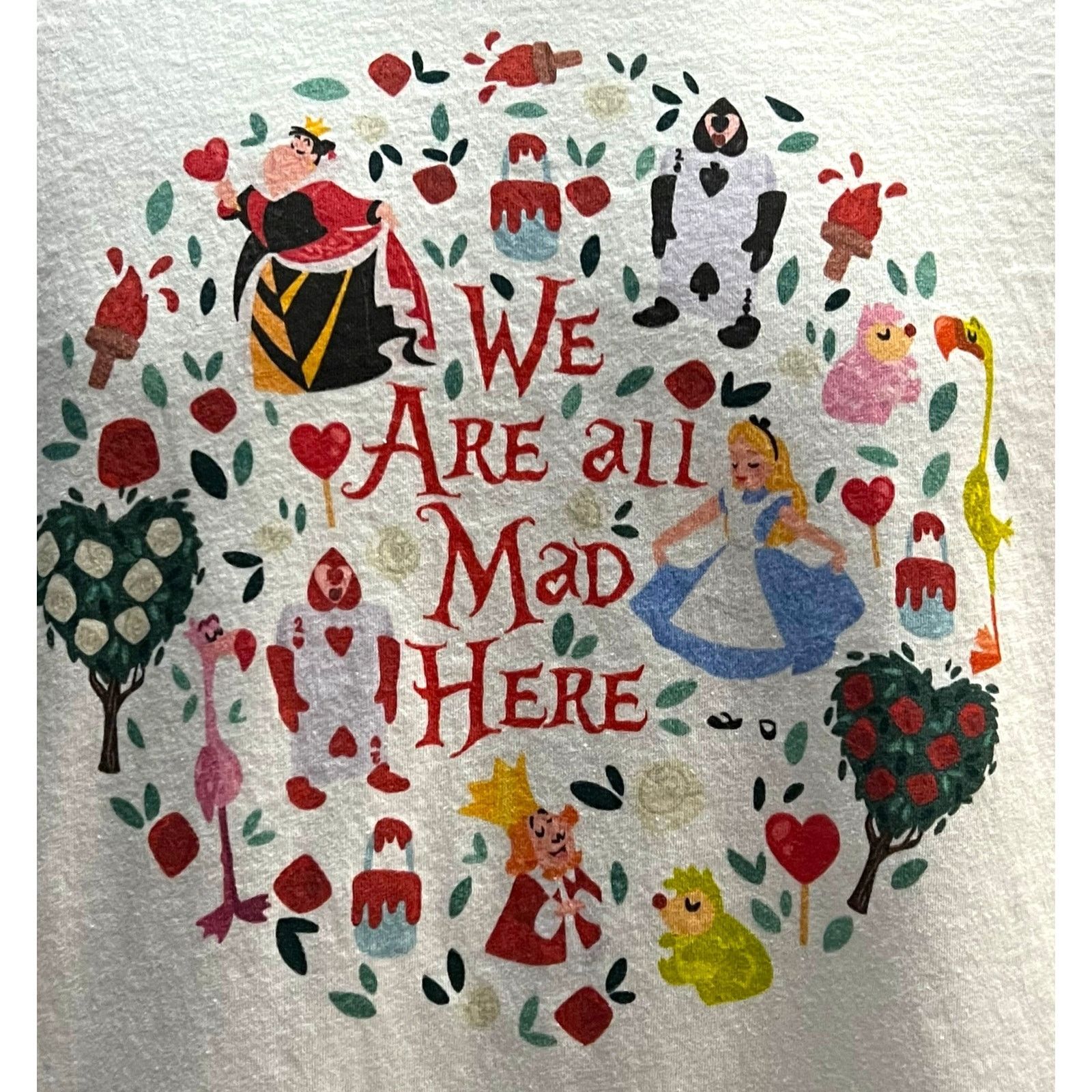 Next Level Apparel Disney Alice in Wonderland “We Are All Mad Here” T-Shirt Size M / US 6-8 / IT 42-44 - 2 Thumbnail