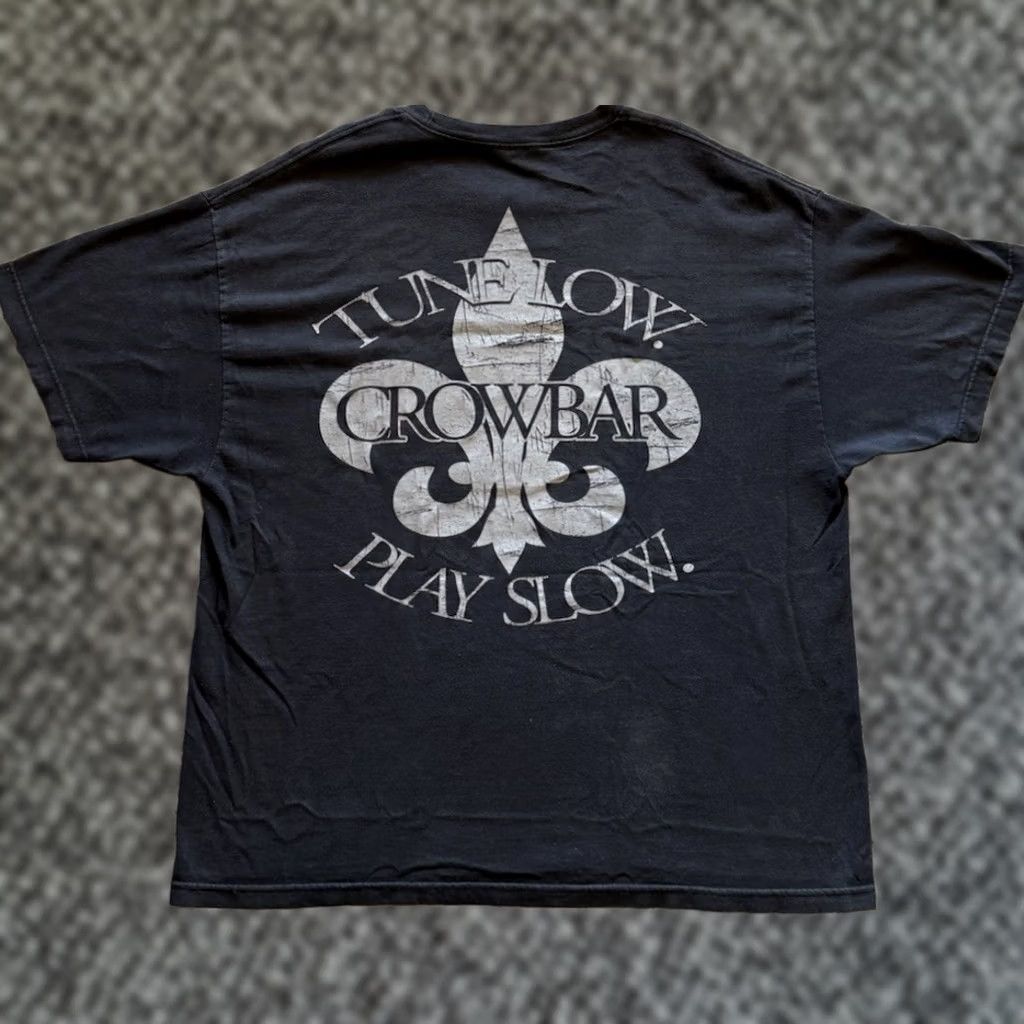 VINTAGE Crowbar Tune Low Play Slow T Shirt 2XL Black Cotton Alstyle Logo Short Sleeve Crew Neck Band Metal 2000s Mens XL?