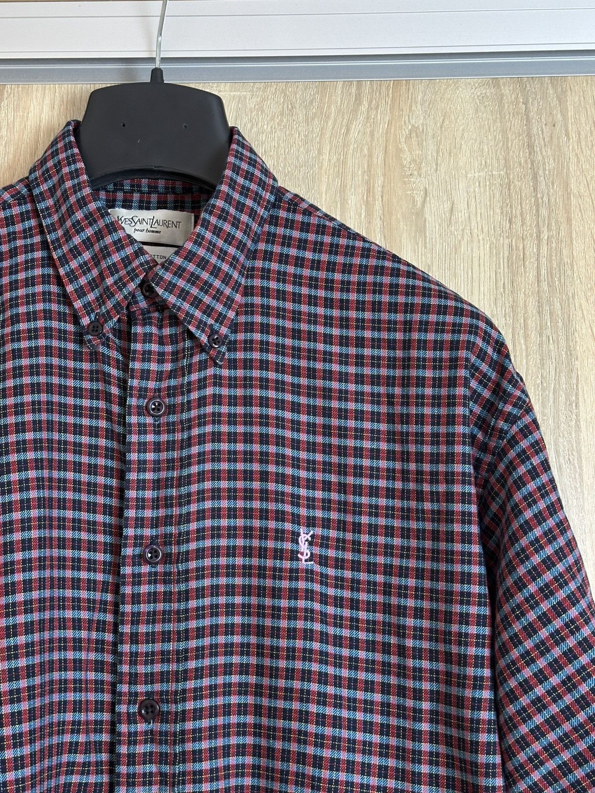 Yves Saint Laurent 🔥 Yves Saint Laurent Pour Homme Button Up Cotton Shirt Check Size US M / EU 48-50 / 2 - 5 Thumbnail