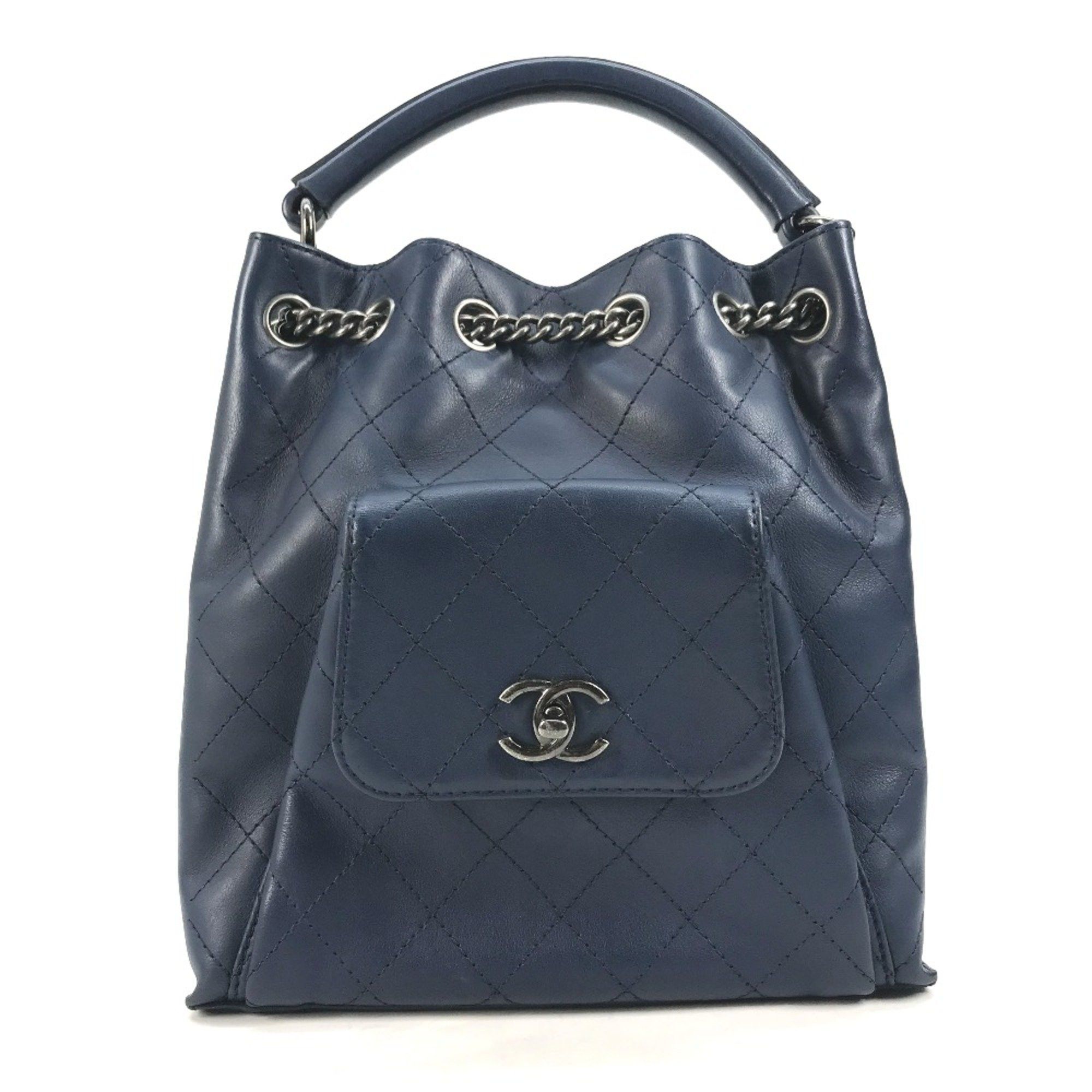 Chanel Chanel Shoulder 3WAY Drawstring Handbag Chain Bag Shoulder Bag blue Size ONE SIZE - 1 Thumbnail