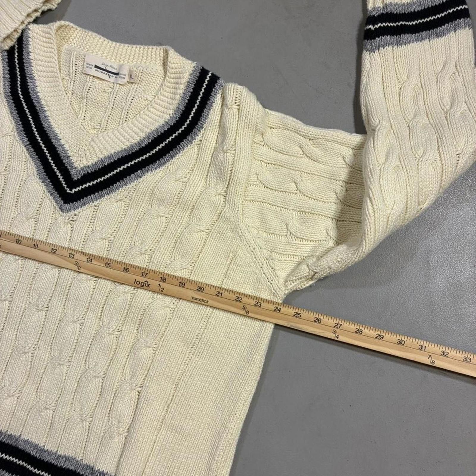 Other Vintage Heavyweight Knit Cricket Sweater ~ 100% Peru Cotton Size US XL / EU 56 / 4 - 7 Thumbnail