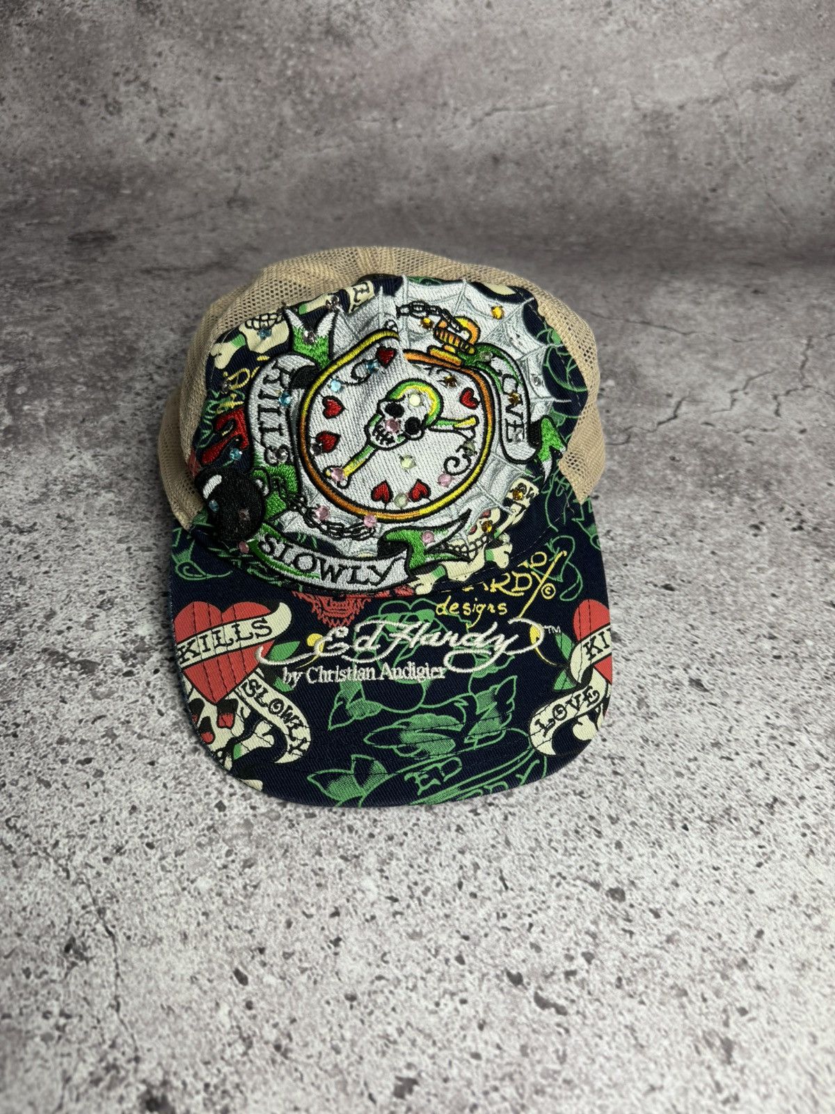 Christian Audigier × Ed Hardy × Vintage Ed Hardy Cap Hat Vintage Men’s Size ONE SIZE - 1 Thumbnail