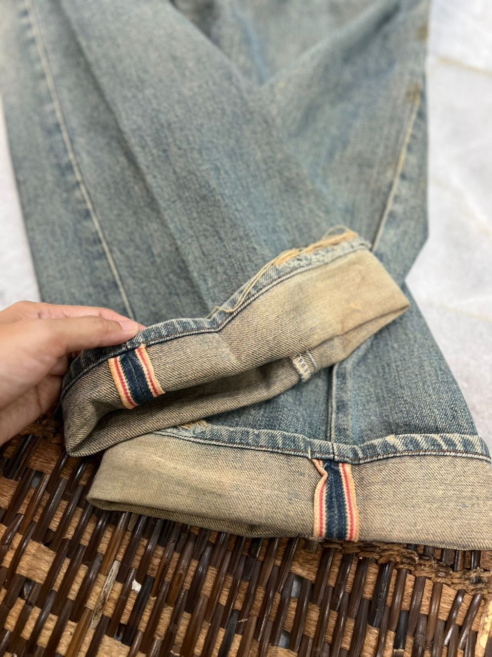 Wrangler Vintage Wrangler Blue Bell Rusty Selvedge Denim Size US 31 - 10 Thumbnail