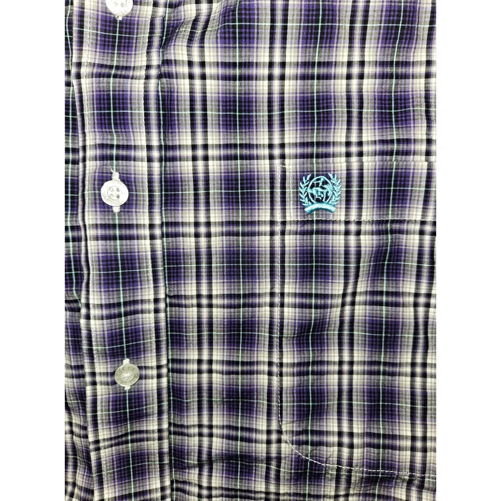 Vintage Cinch Shirt Mens XL Purple Plaid Long Sleeve Button Down Western Rodeo Flip Cuff Size US XL / EU 56 / 4 - 6 Thumbnail