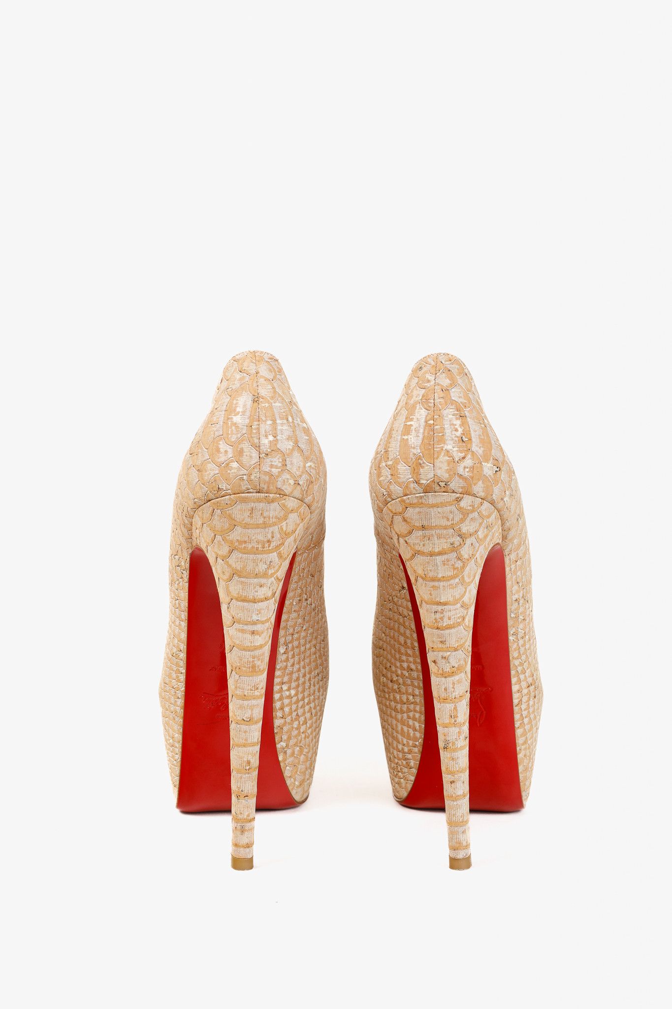 Christian Louboutin Christian Louboutin Daffodile 160 Snake-Embossed Platforms Size US 9 / IT 39 - 10 Thumbnail