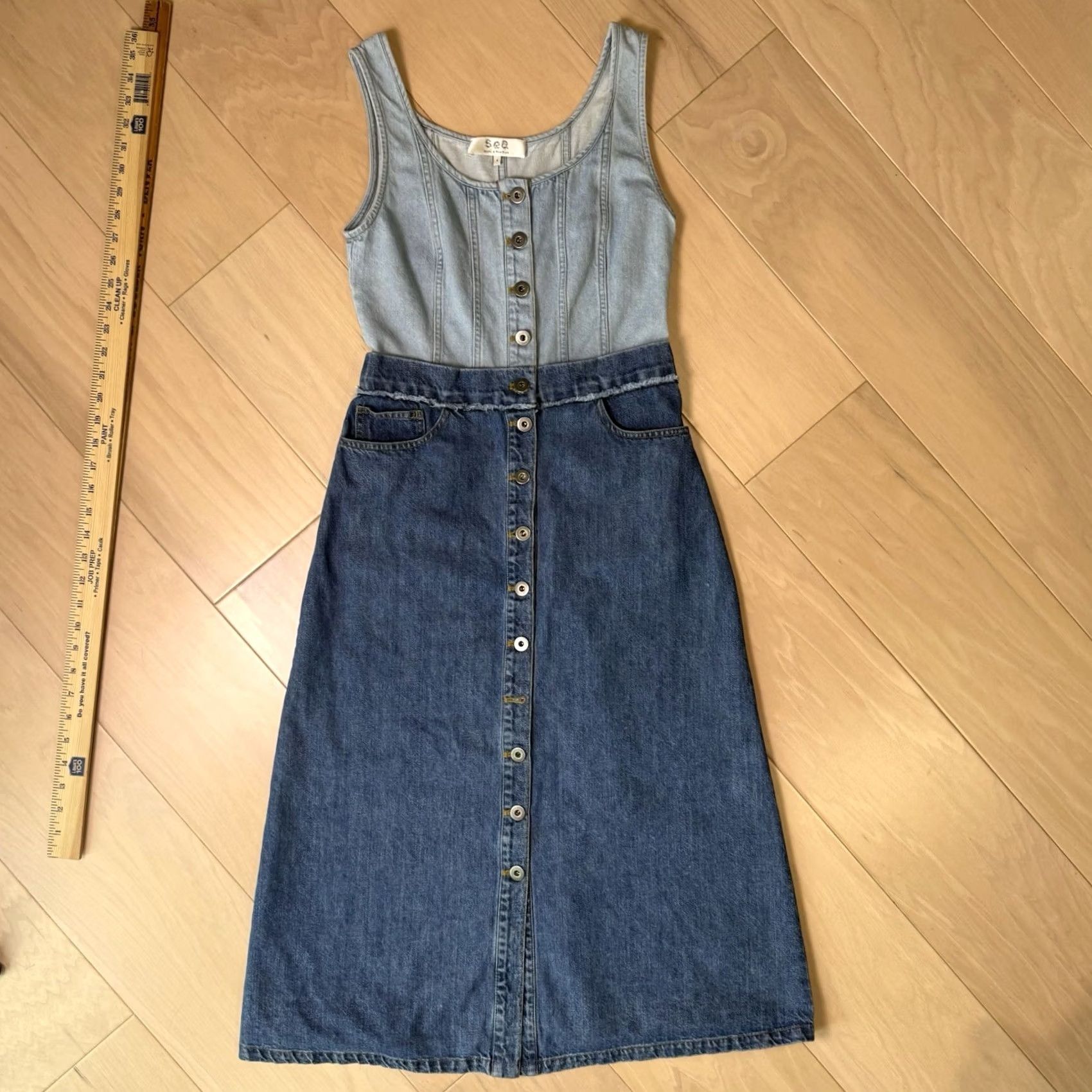 Sea New York Sea New York Blue Denim Maxi Dress Women's 4 Sleeveless Glam Boho Party Summer Size S / US 4 / IT 40 - 2 Thumbnail