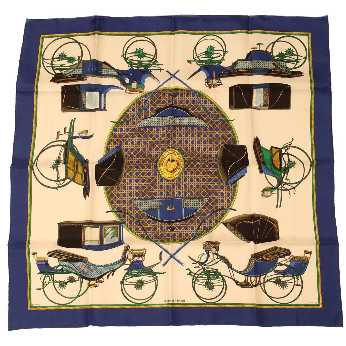 Hermes HERMES Carre 90 LES VOITURES A TRANSFORMATION Scarf Silk