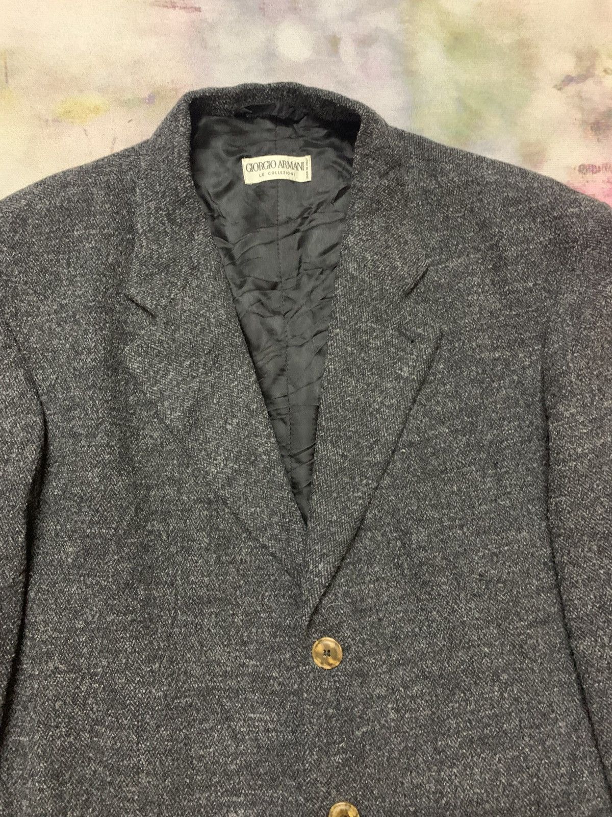 Armani × Giorgio Armani Vintage GIORGIO ARMANI Tweed Wool Coat 23 x 32 Size US L / EU 52-54 / 3 - 6 Thumbnail