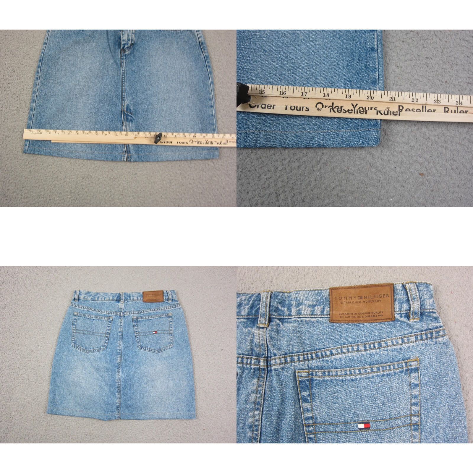 Tommy Hilfiger Vintage Tommy Hilfiger Skirt Womens 8 Blue A-Line Denim 90s Retro City Preppy Shorts? Size 30" / US 8 / IT 44 - 8 Thumbnail