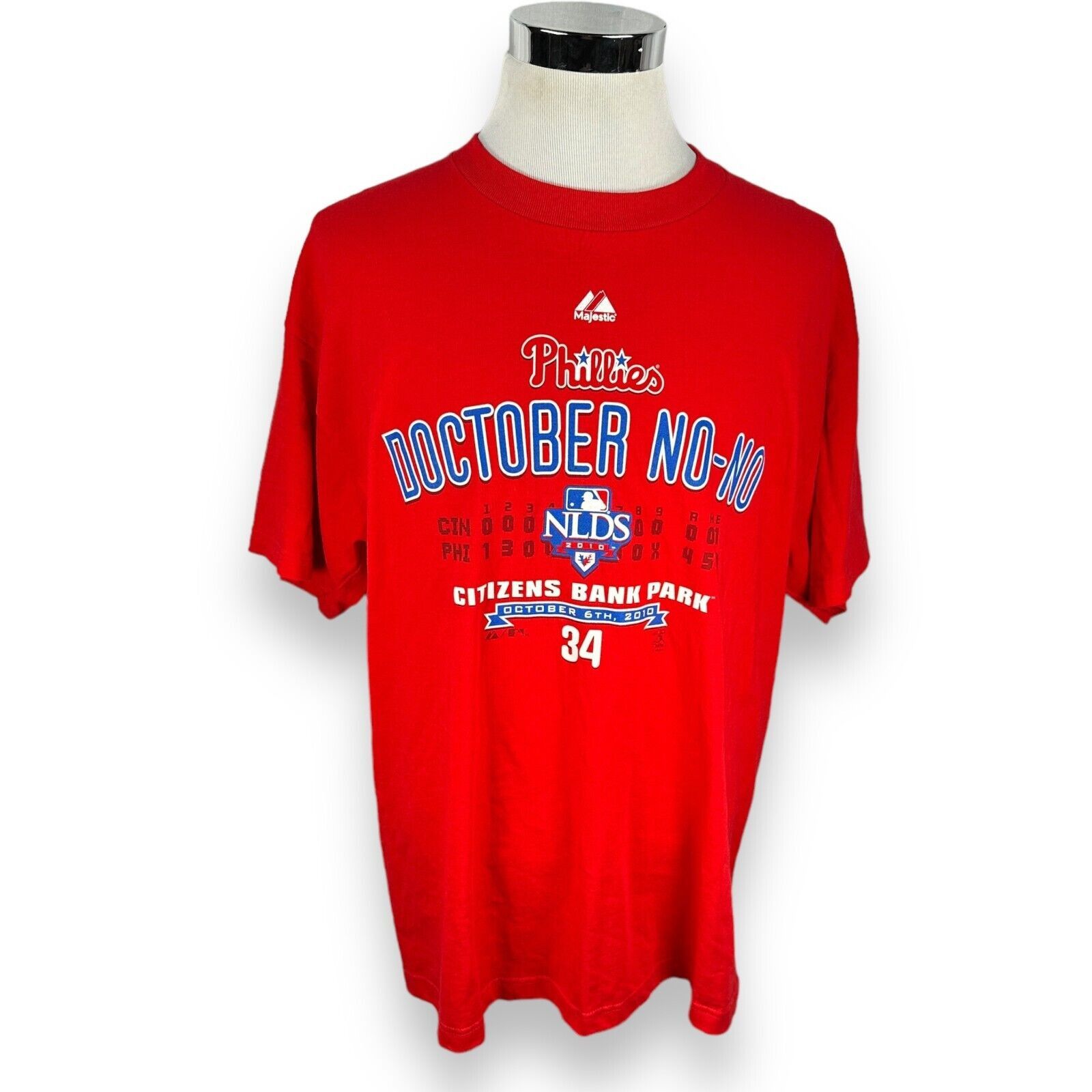 AAA Philadelphia Phillies T-Shirt Mens XL Red Doctober Halladay Size US XL / EU 56 / 4 - 1 Thumbnail