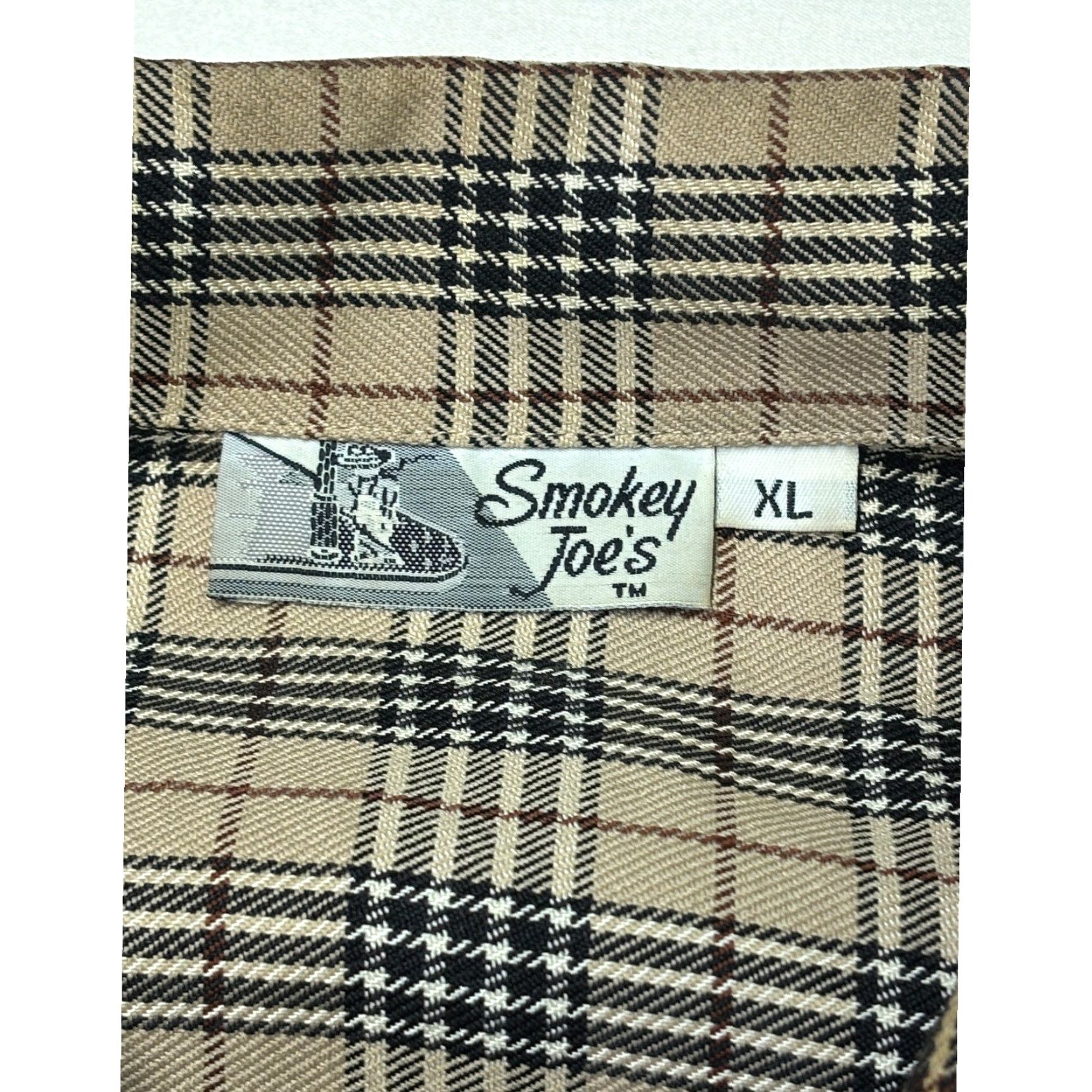 Vintage VINTAGE Smokey Joe's Plaid Button-Up Shirt Mens XL Tan Black Made in USA 565 90s Retro Preppy Casual Workwear Size US XL / EU 56 / 4 - 4 Thumbnail