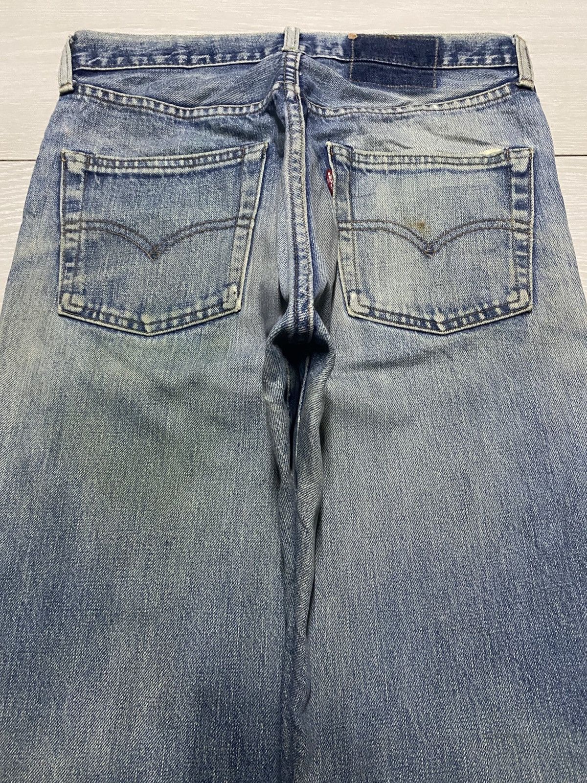Levi's Vtg Levis 502 xx Big E Talon Zip Mud Wash Distressed Jeasn Size US 29 - 4 Thumbnail