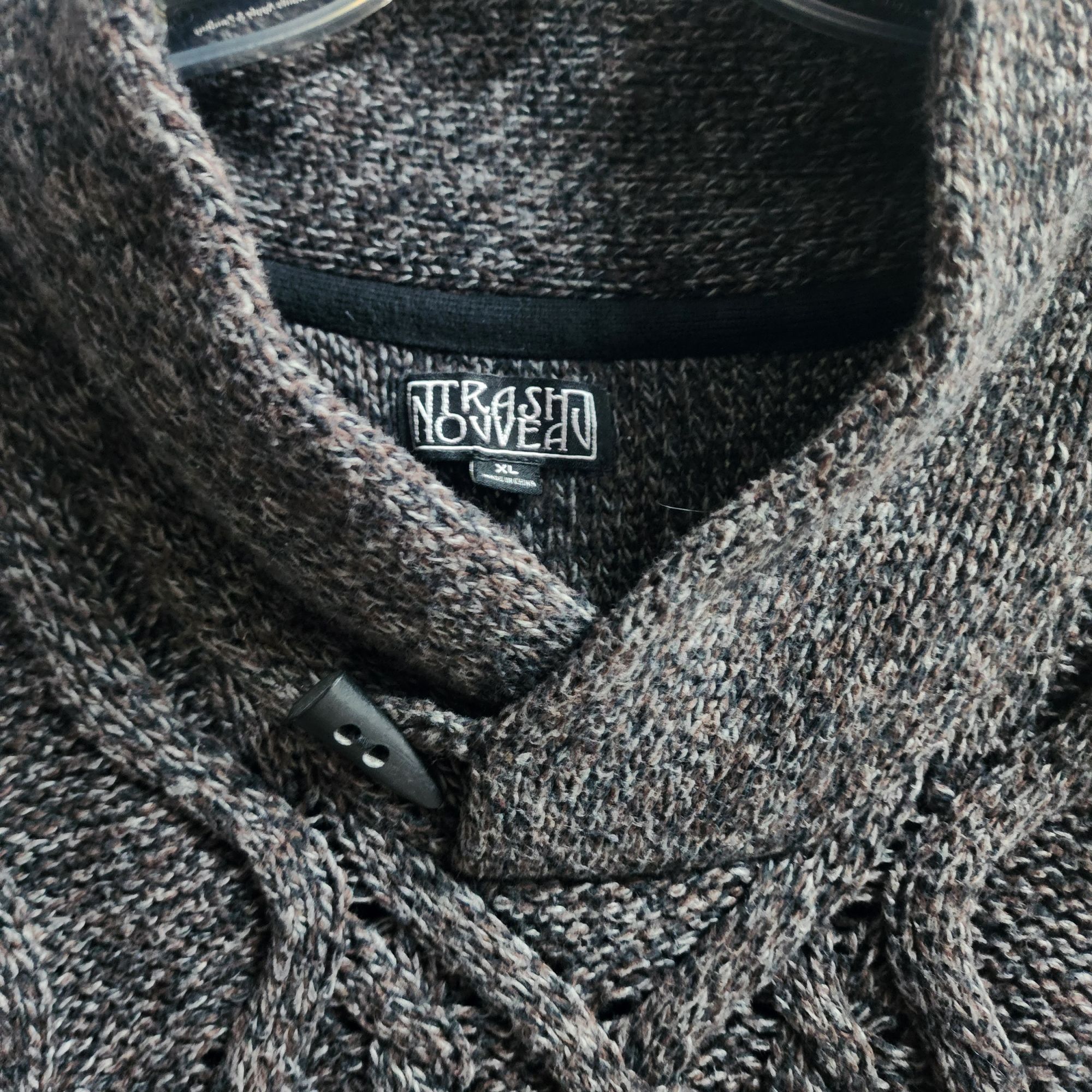 Vintage Mens Y2K Cable Knit Sweater Charcoal Gray Size XL Chunky Pul Size US XL / EU 56 / 4 - 2 Thumbnail