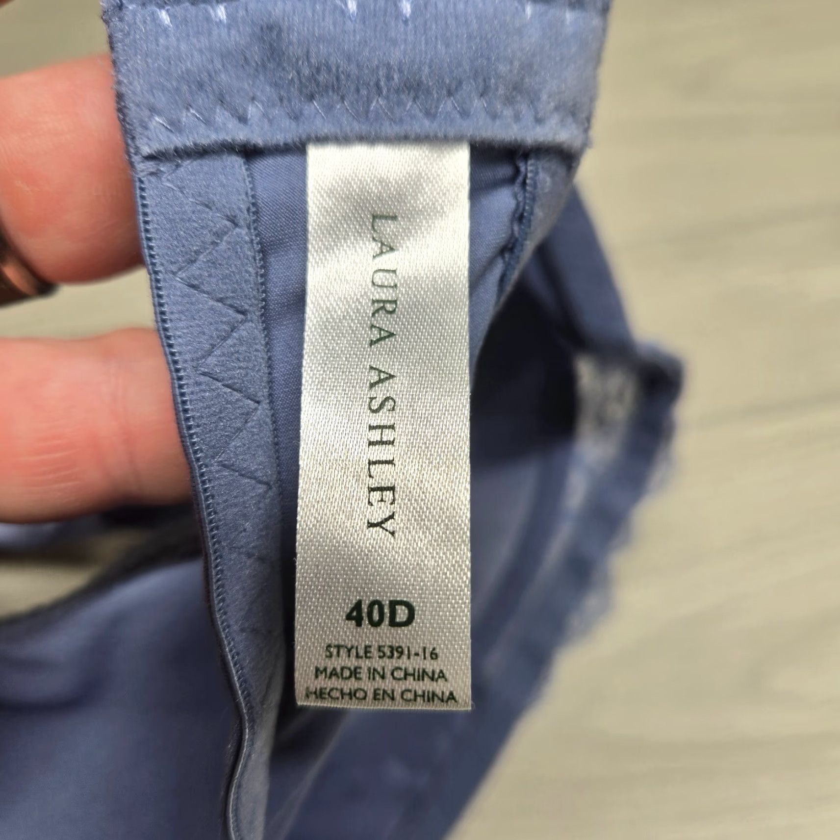 Laura Ashley Laura Ashley Women's Lace Padded Underwire Bra Blue 40D Designer underwire floral daily Size ONE SIZE - 4 Thumbnail