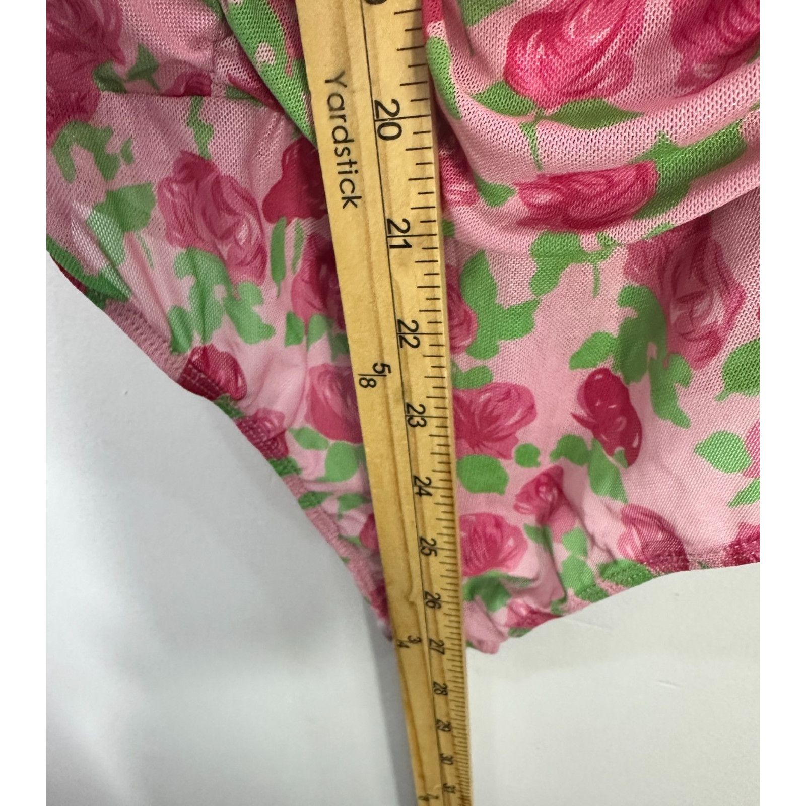 Lulus Lulus Pink Floral Mesh Ruched Bodysuit Large Coquette Size L / US 10 / IT 46 - 8 Thumbnail