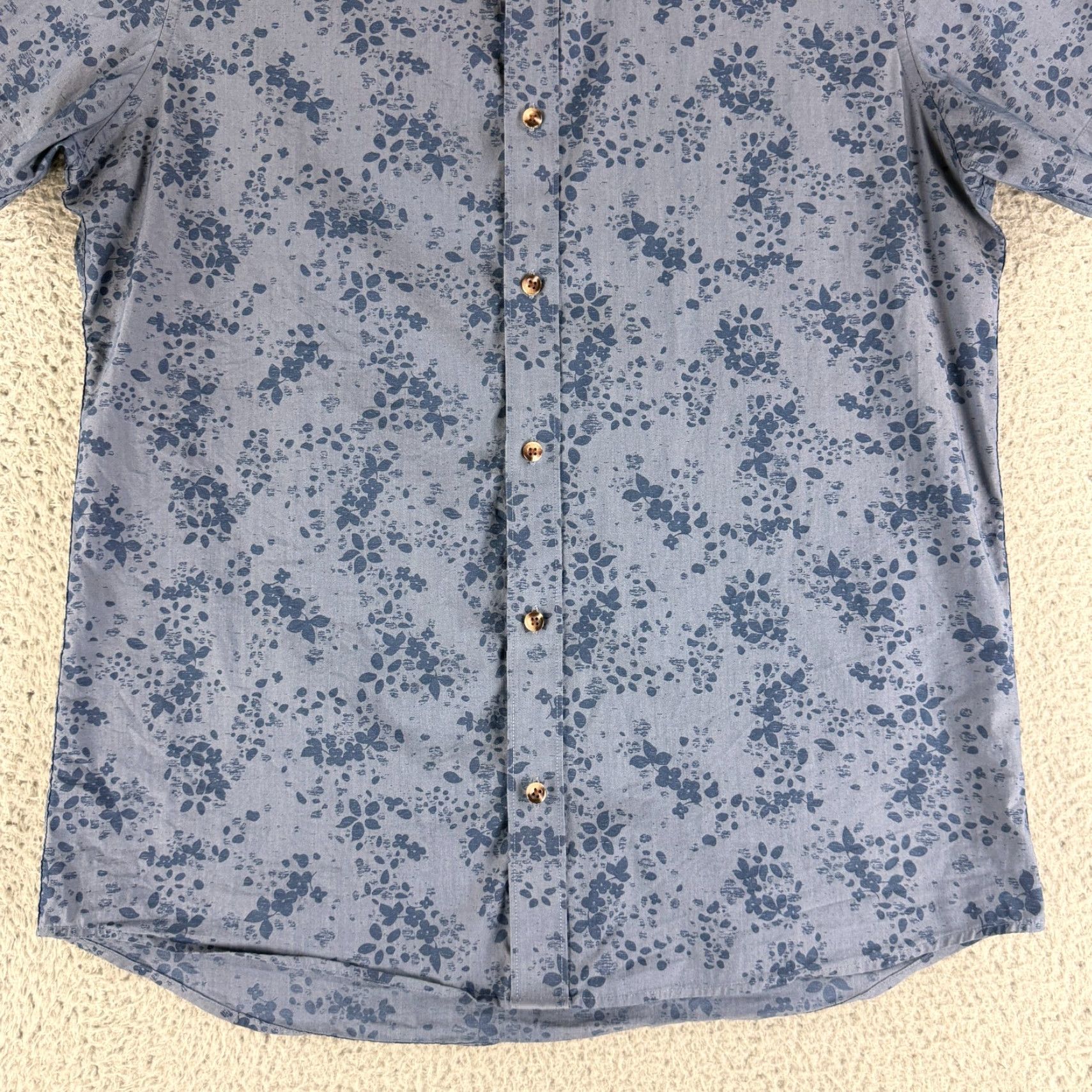 TravisMathew Travis Mathew Exclusive Club Button-Down Shirt Mens Large Blue Floral SS Casual Size US L / EU 52-54 / 3 - 5 Thumbnail