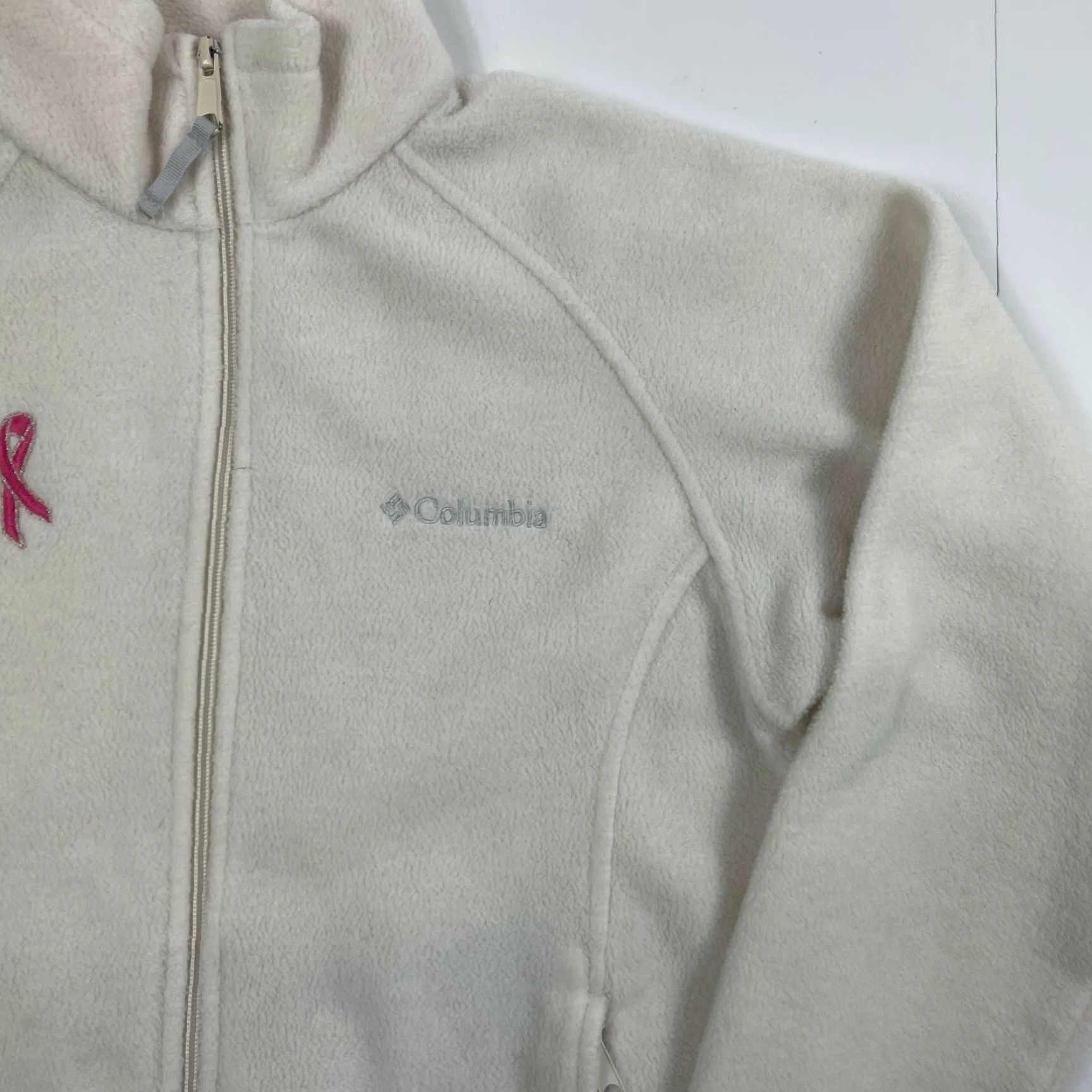 Vintage Columbia Jacket Women's Small Full Zip Fleece Beige Outdoors Pockets Be Size S / US 4 / IT 40 - 3 Thumbnail
