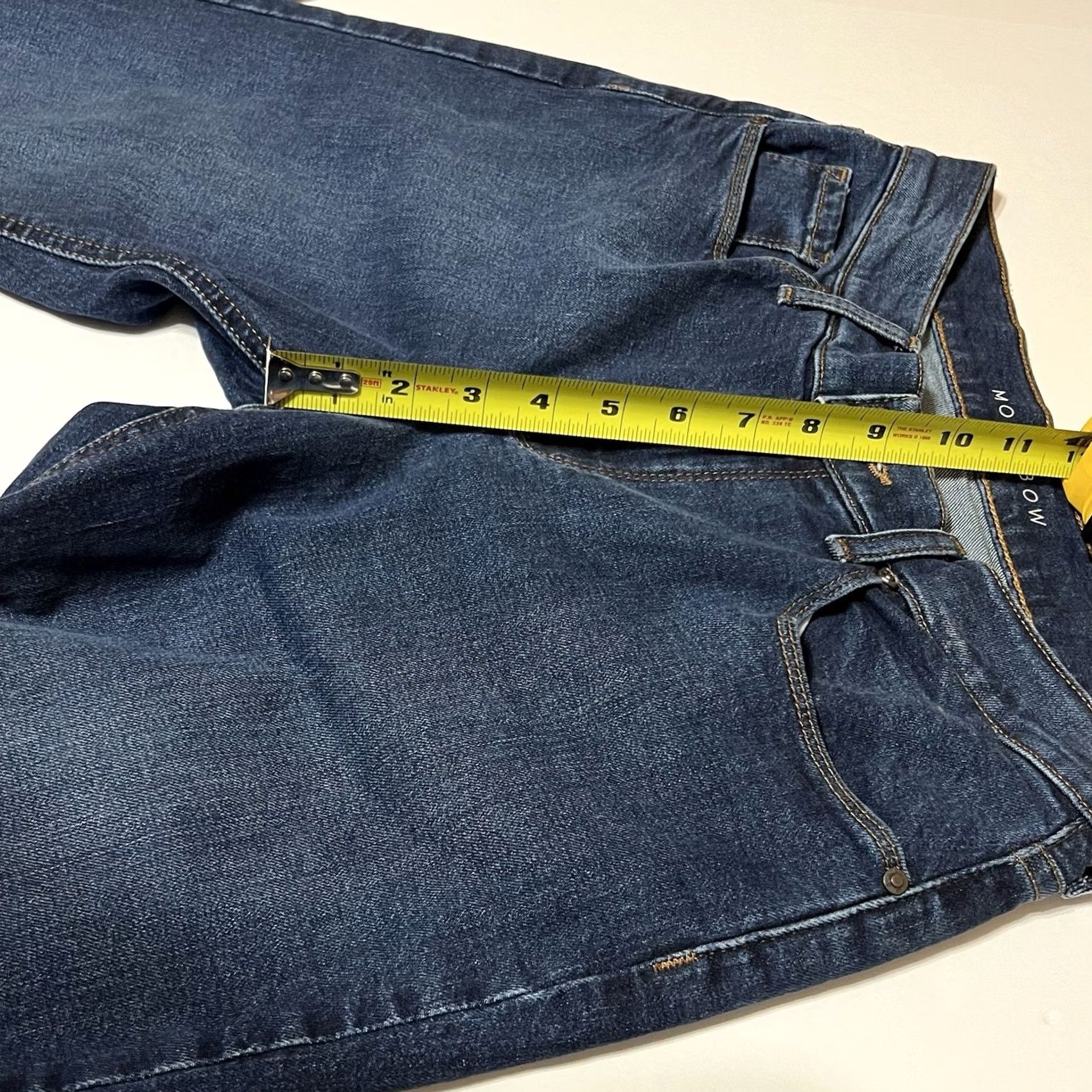 Mott & Bow Mott & Bow Women's Boyfriend Jeans Blue Mid Rise Regular Length 28x30 Stretch Denim Logo Zipper Pockets 28 Waist Pattern Solid Size 28" / US 6 / IT 42 - 4 Thumbnail