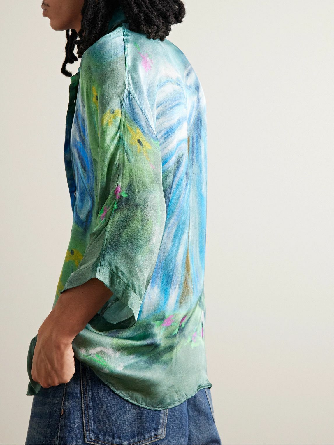 Acne Studios $580 Acne Studios Sandroki Printed Crinkled Viscose Shirt Size US S / EU 44-46 / 1 - 4 Thumbnail