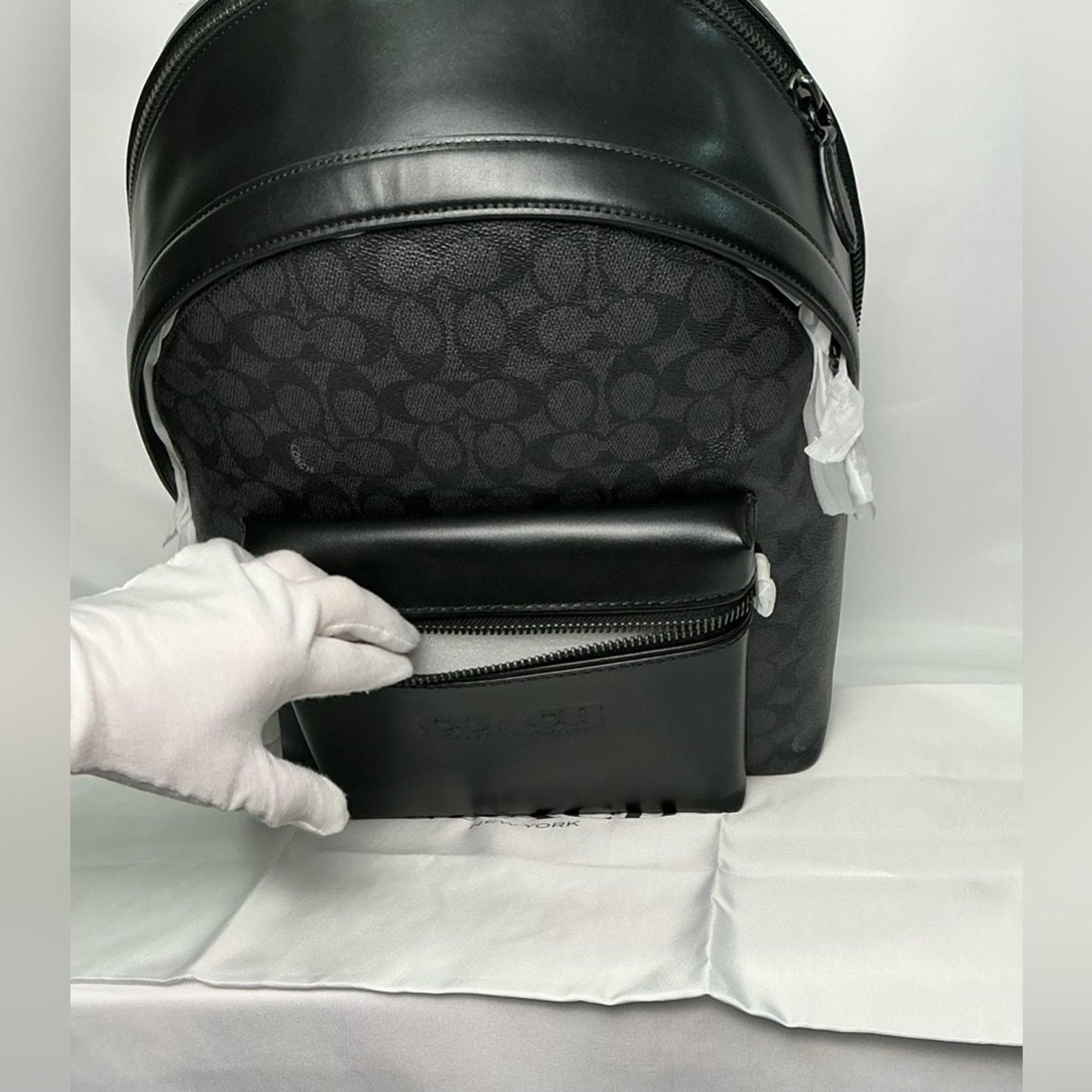 Coach COACH Signature Charter Backpack Signature Canvas Black NEW Size 36 - 11 Thumbnail