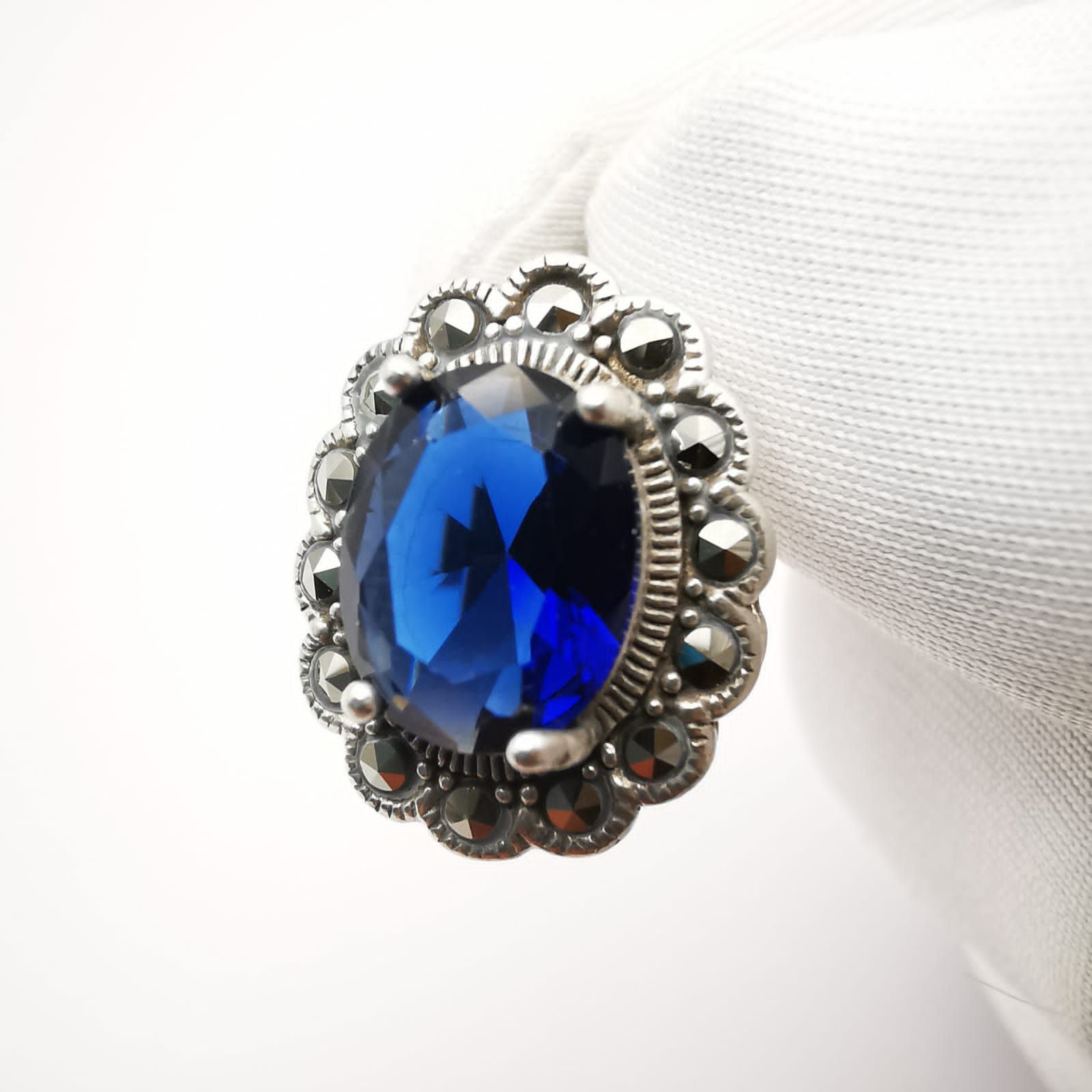 Sterling Silver Vintage Women's Earrings,925 Sterling Silver,Zircon Size ONE SIZE - 7 Thumbnail