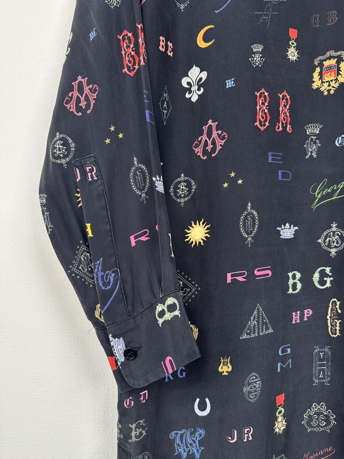 Stella McCartney Stella McCartney 100% Silk Monogram Shirt Dress size 34 Size XXS / US 00 / IT 34 - 4 Thumbnail