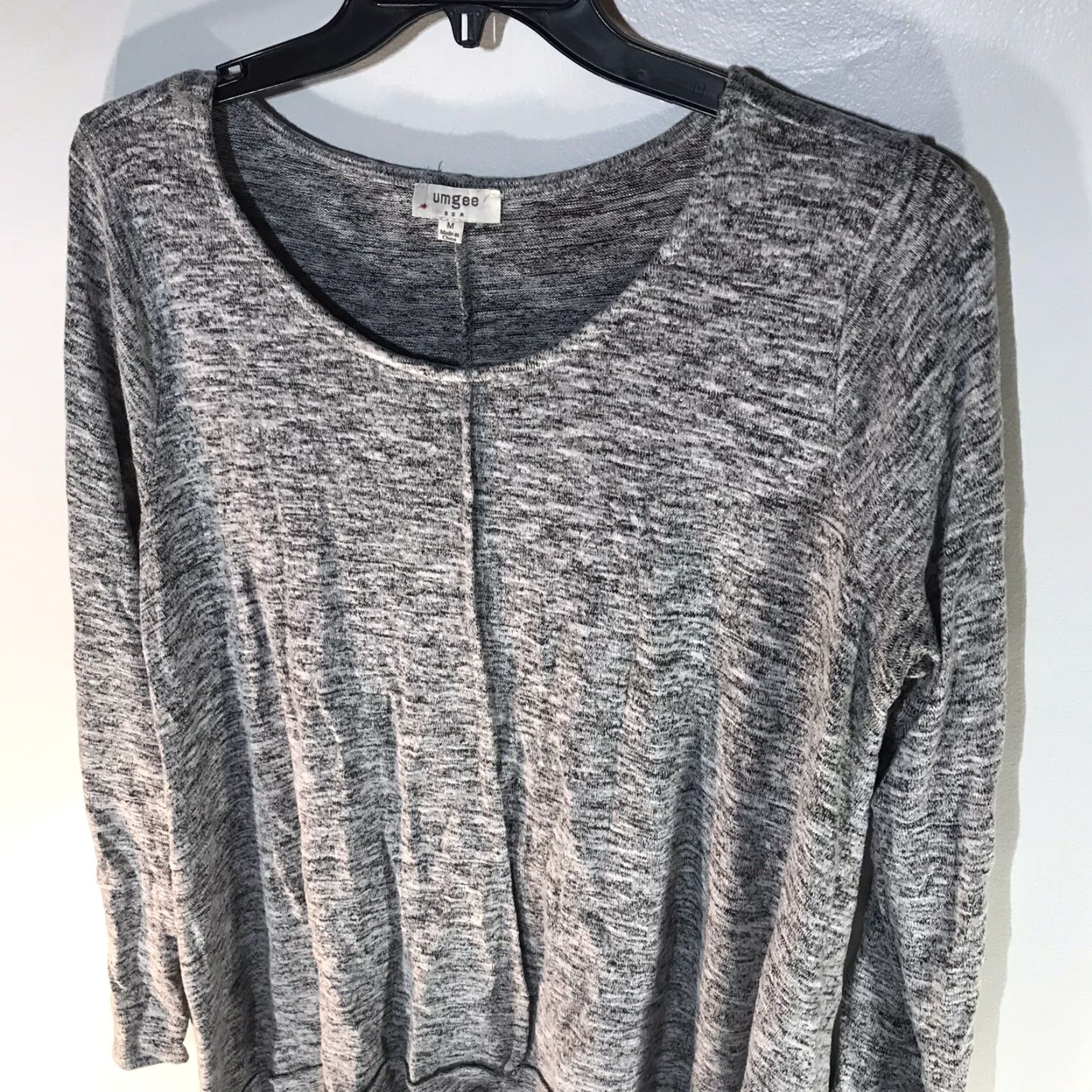 Vintage UMGEE Blk/Wht Marled Knit Asymmetrical Sweater Womens Size M Size M / US 6-8 / IT 42-44 - 2 Thumbnail