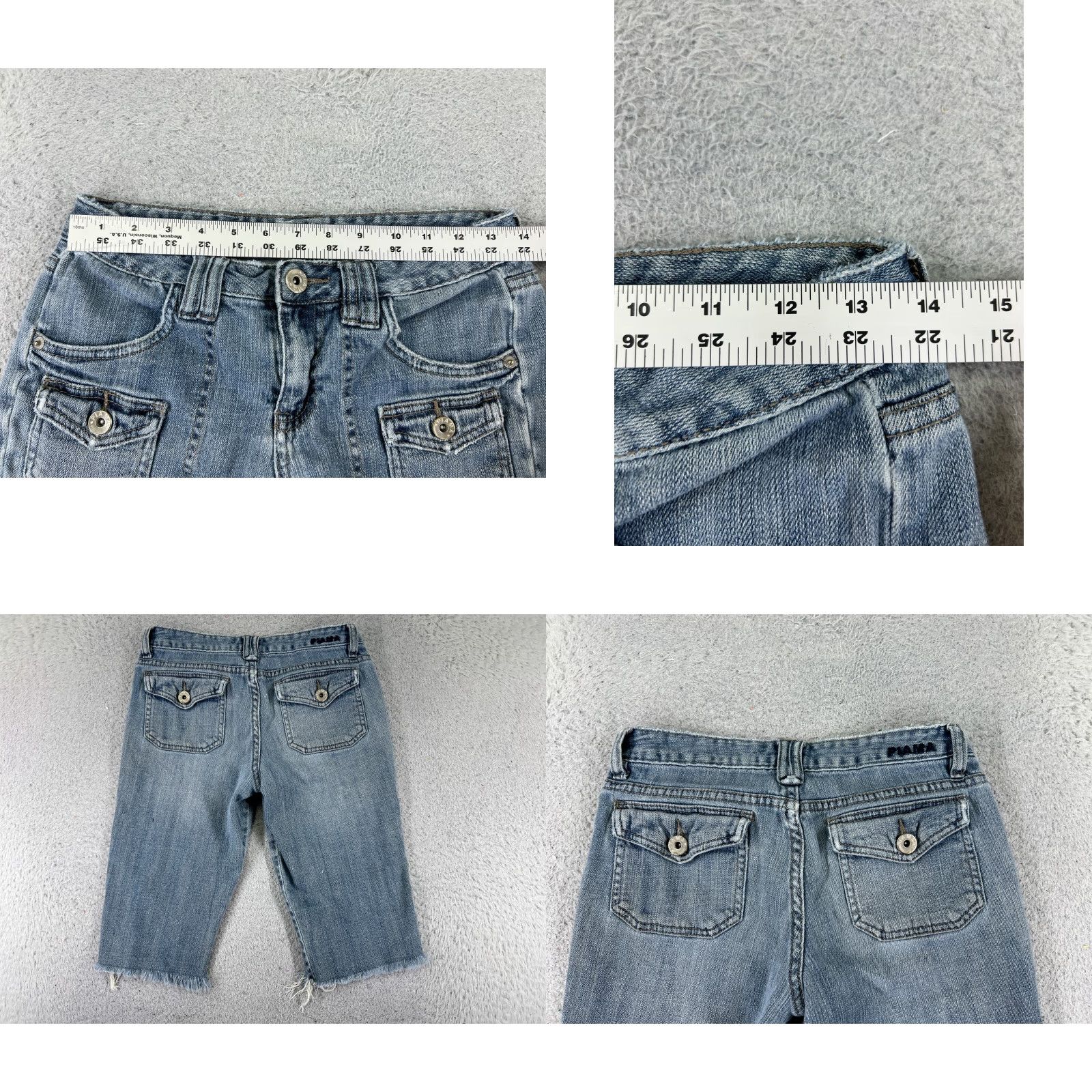 Vintage Piama Shorts Womens Denim 5 Blue Cargo Pocket Cut-Off 26x13 Cotton Blend Shirt Womens Casual/Party Cotton Blend 26 Inseam 13in 5 Rise Low Vintage No Size 27" / US 4 / IT 40 - 9 Thumbnail