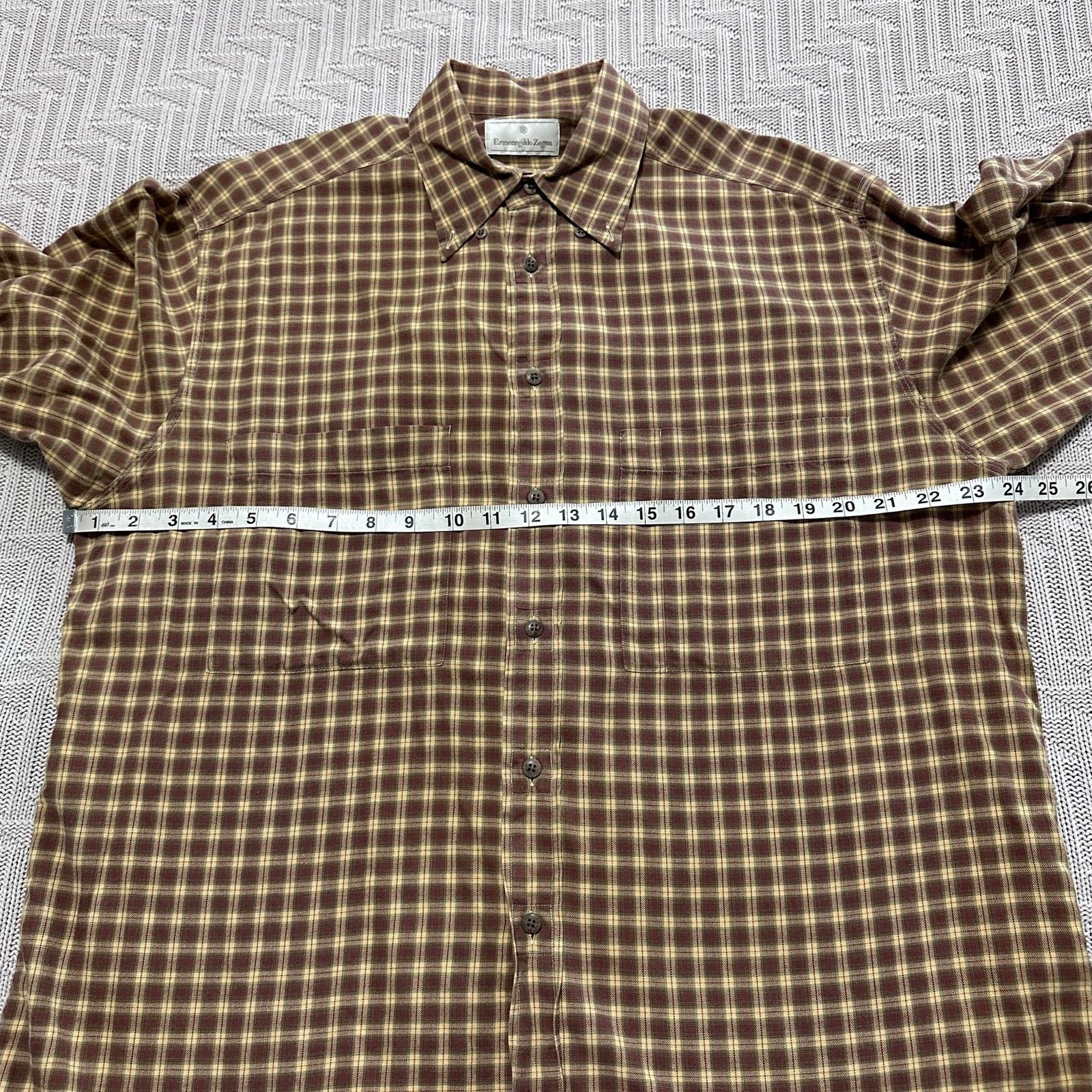 Ermenegildo Zegna Ermenegildo Zegna brown fall plaid button down size L Size US L / EU 52-54 / 3 - 9 Thumbnail