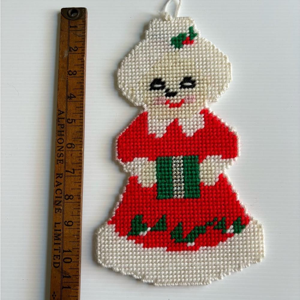 Designer Vintage Mrs. Claus Cross Stitch Christmas Ornament Size ONE SIZE - 3 Thumbnail
