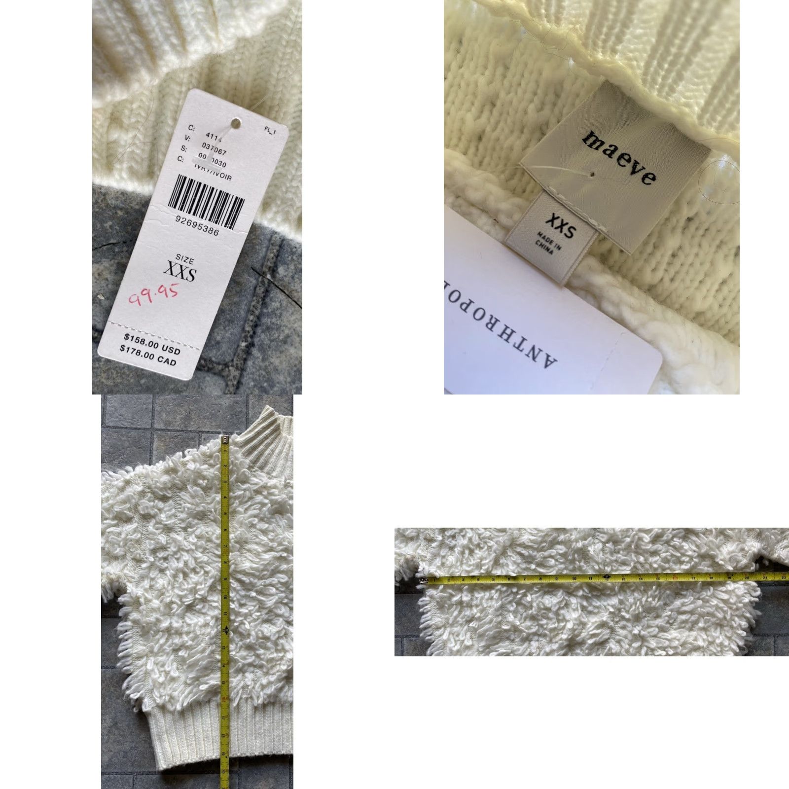 Anthropologie NWT New Anthropologie Maeve XXS White Ivory Pullover Sweater Fringe Top Women Size XXS / US 00 / IT 34 - 8 Thumbnail
