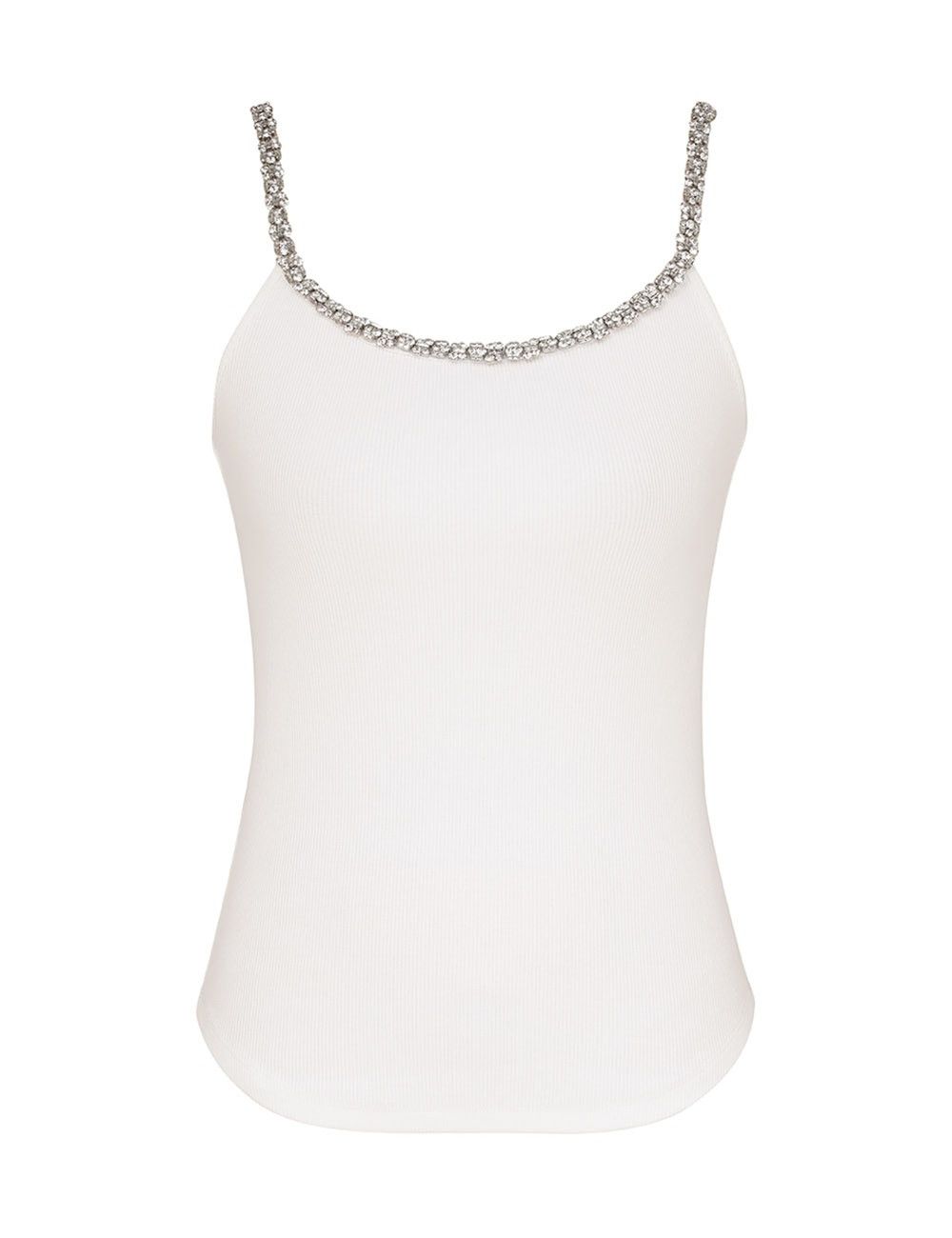 oc11z0825 Illustration Embellished Tank Top in Ivory