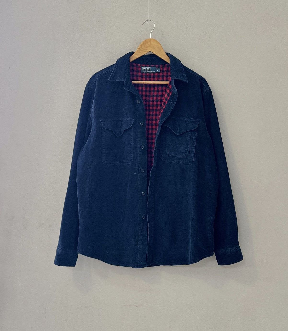Polo Ralph Lauren Vintage Polo Ralph Lauren Velvet Blue Shirt Jacket 90s Size US L / EU 52-54 / 3 - 1 Thumbnail