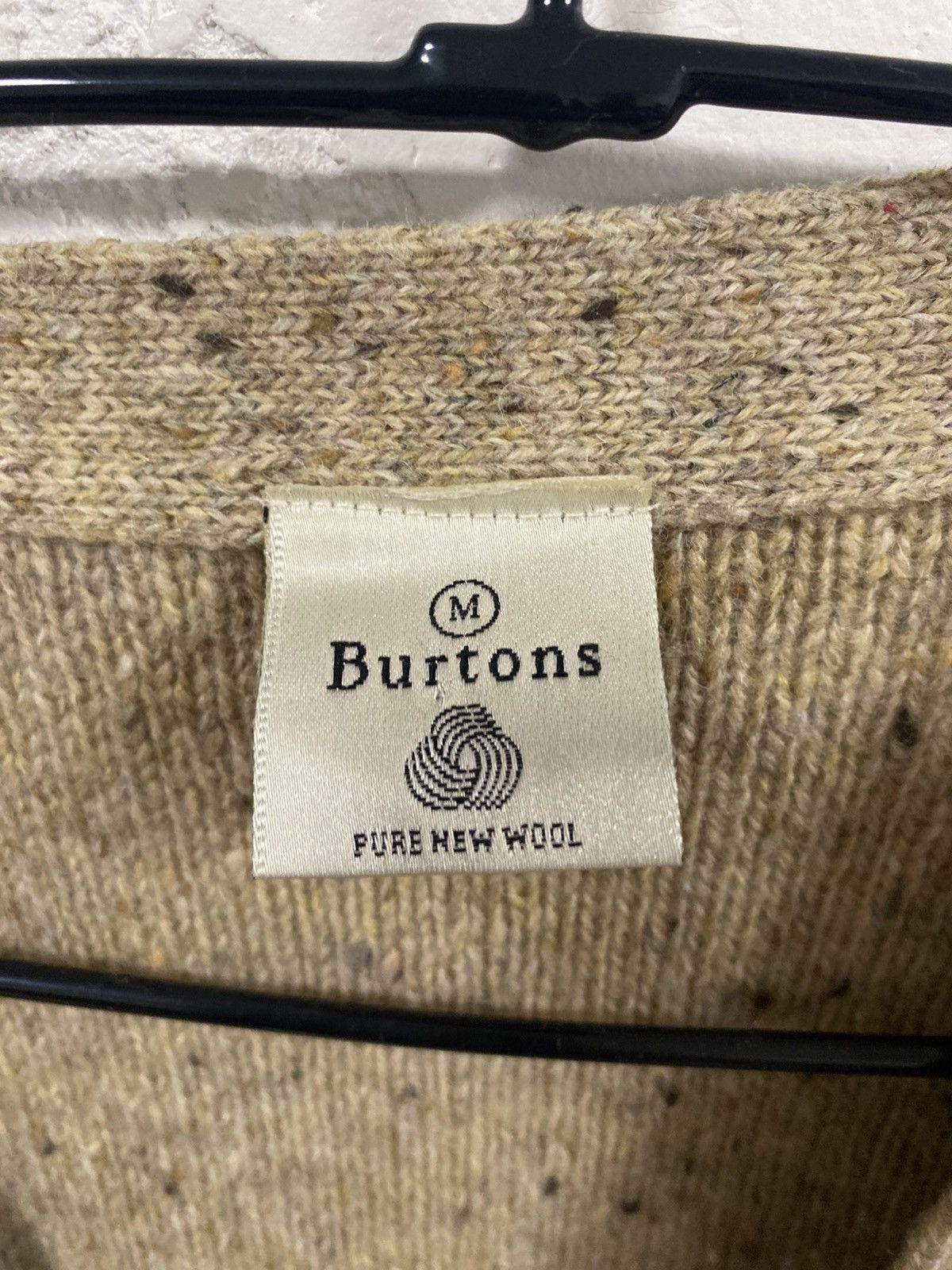 Burton Burtons Vintage Pure New Shetland Wool Oversized Cardigan M Size US M / EU 48-50 / 2 - 2 Thumbnail