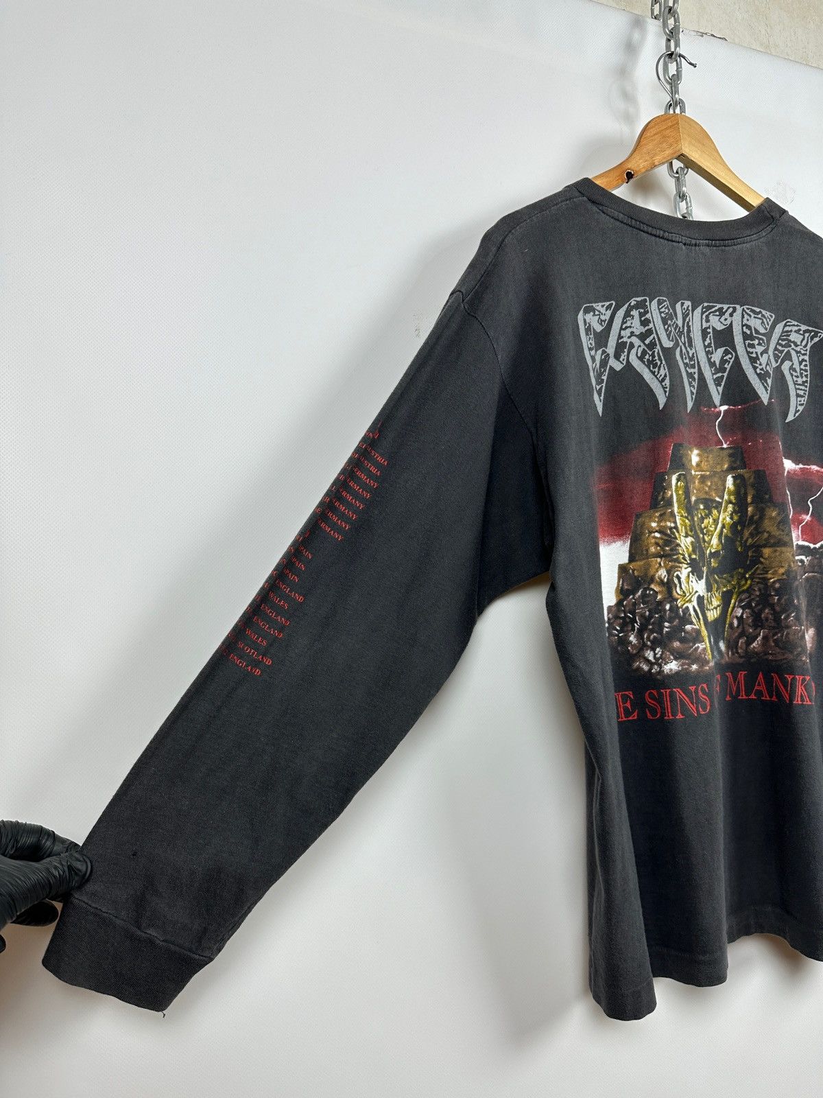 Band Tees 1993 Vintage Cancer Sins Of Mankind Long Sleeve T-Shirt Size US XL / EU 56 / 4 - 11 Thumbnail