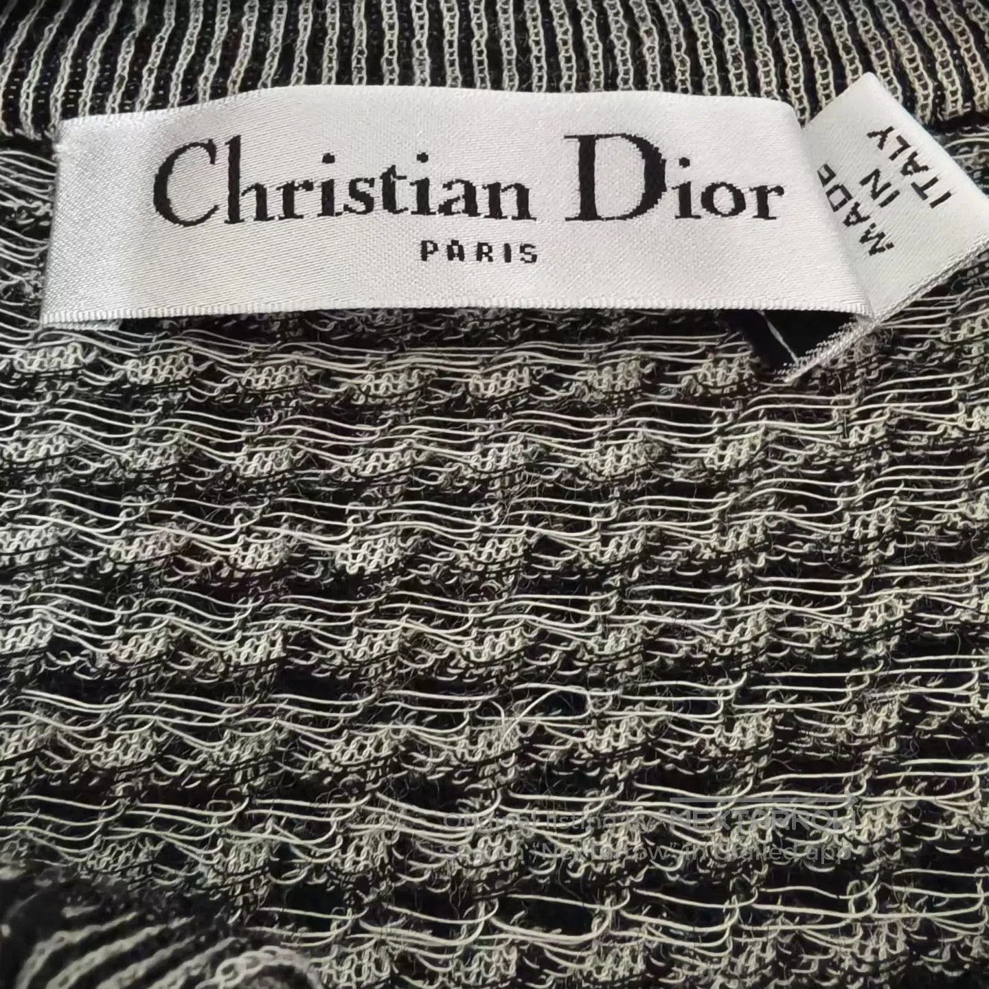 Dior DIOR Houndstooth Bow Collar Wool Sweater. Size XXS / US 00 / IT 34 - 3 Thumbnail