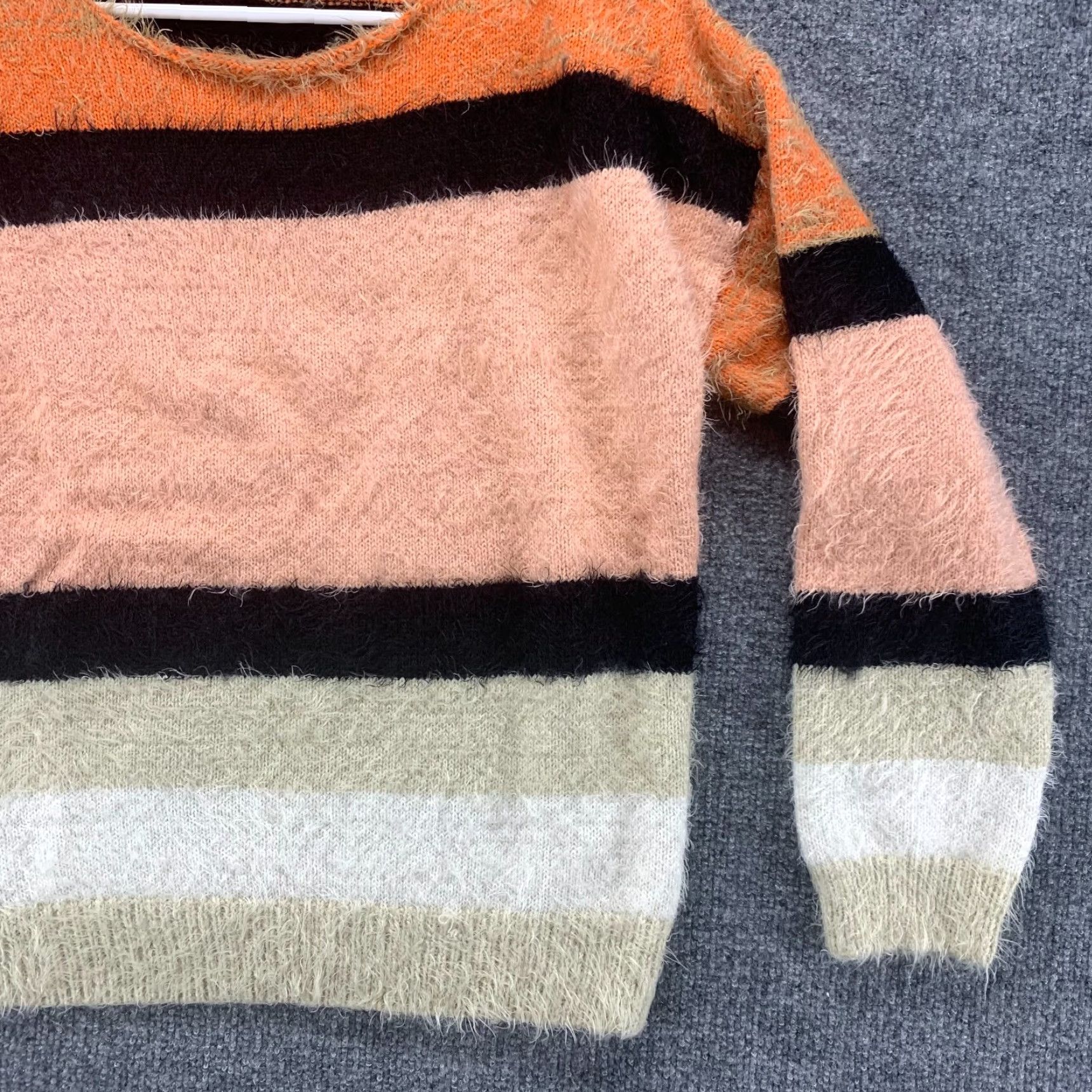 Vintage Hem & Thread Striped Pullover Sweater Womens Medium Orange Casual Acrylic Blend Size M / US 6-8 / IT 42-44 - 7 Thumbnail