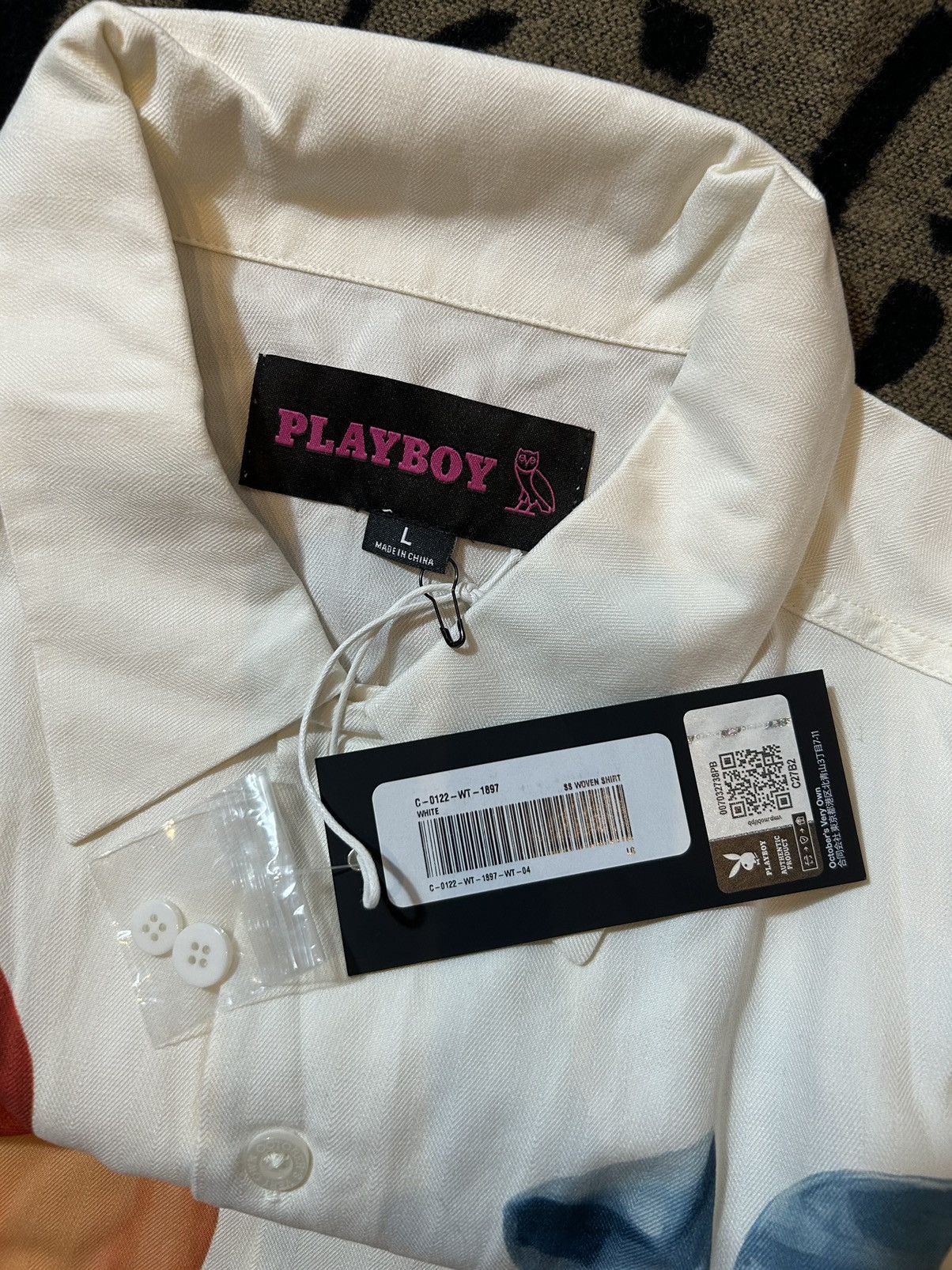 October's Very Own × Playboy PLAYBOY x OVO Bunny Silk Shirt Size US L / EU 52-54 / 3 - 3 Thumbnail