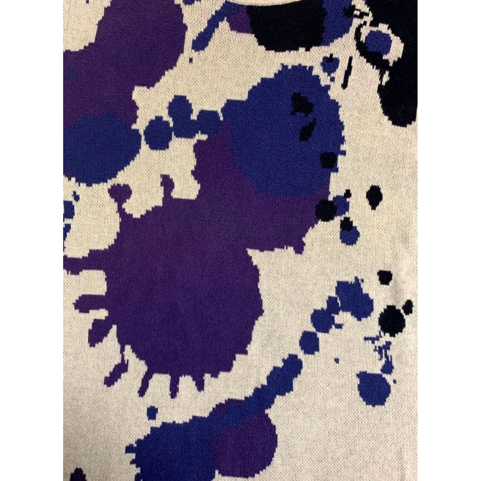 Issey Miyake ISSEY MIYAKE KNIT SIZE M WHITE COTTON USED MEN 2011AW INK SPLATTER MATERIAL Size US L / EU 52-54 / 3 - 4 Thumbnail