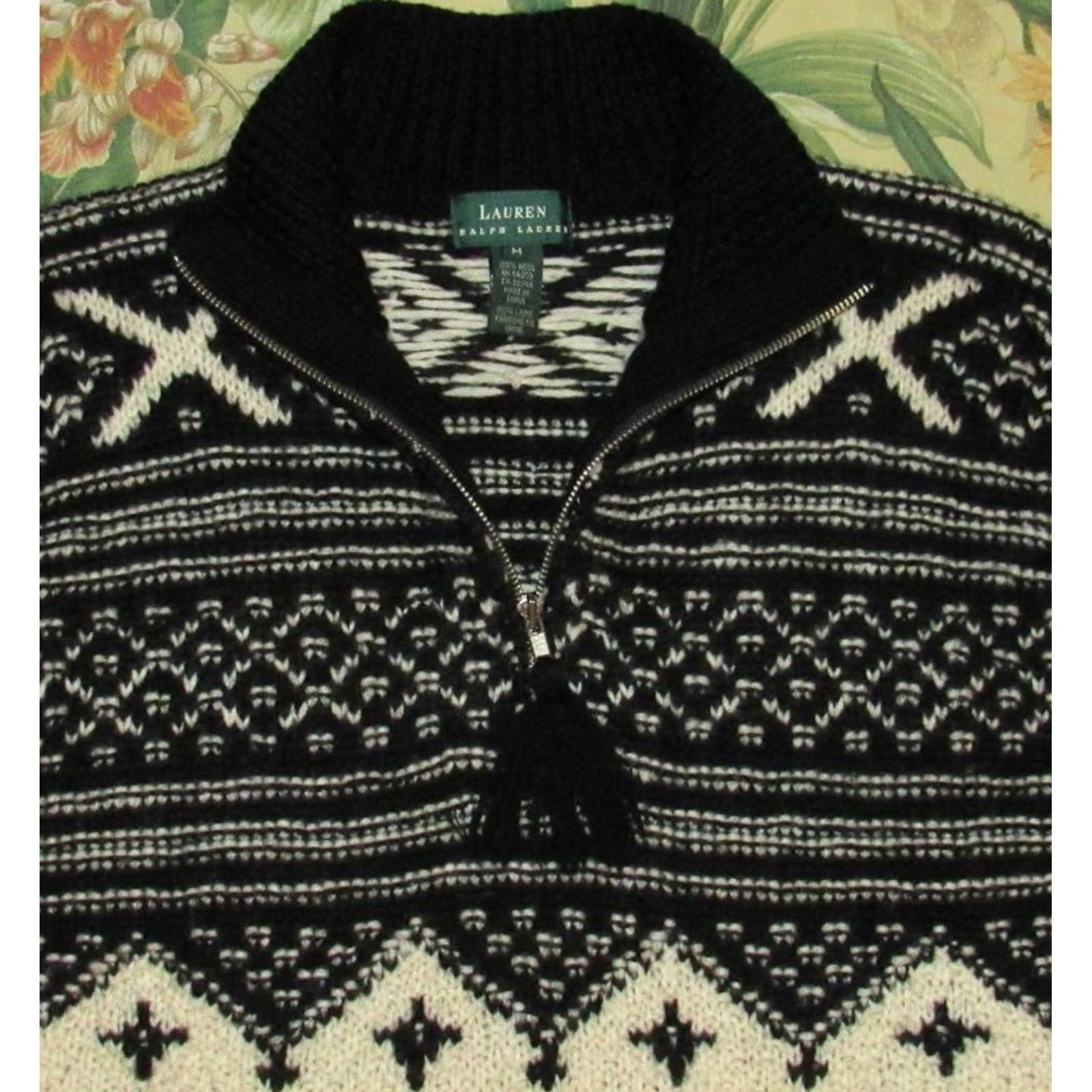 Ralph Lauren Vtg Polo RALPH LAUREN Wool White Cowichan Pullover Sweater Medium Women Size M / US 6-8 / IT 42-44 - 2 Thumbnail