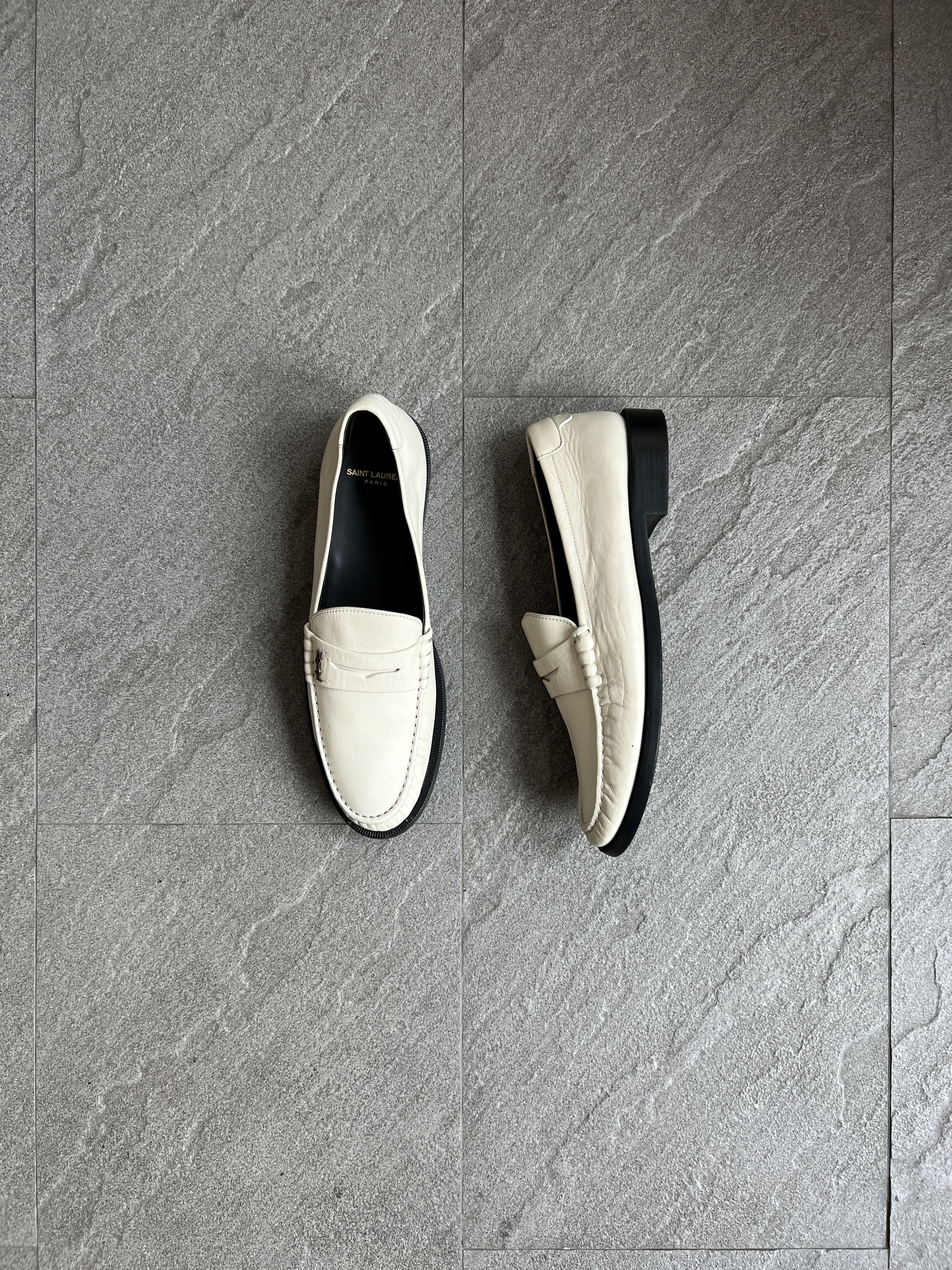 Yves Saint Laurent Saint Laurent YSL Ivory Leather Penny Loafers 43 Size US 10 / EU 43 - 3 Thumbnail