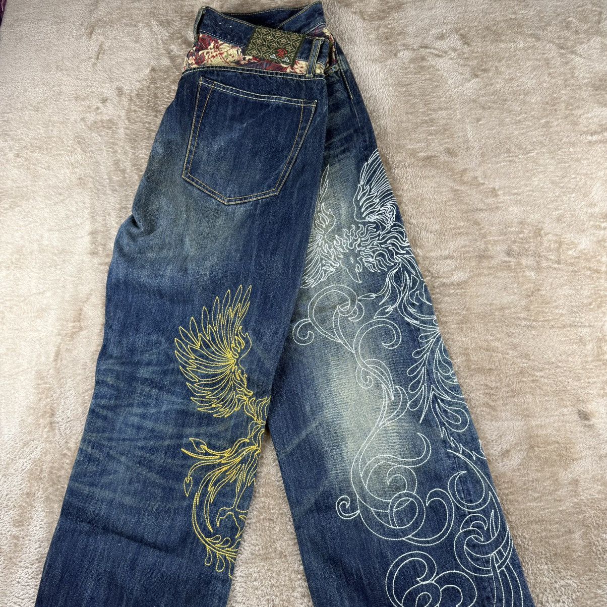 Eternal Vtg eternal jeans embroidered leg dragon art style Size US 32 / EU 48 - 9 Thumbnail