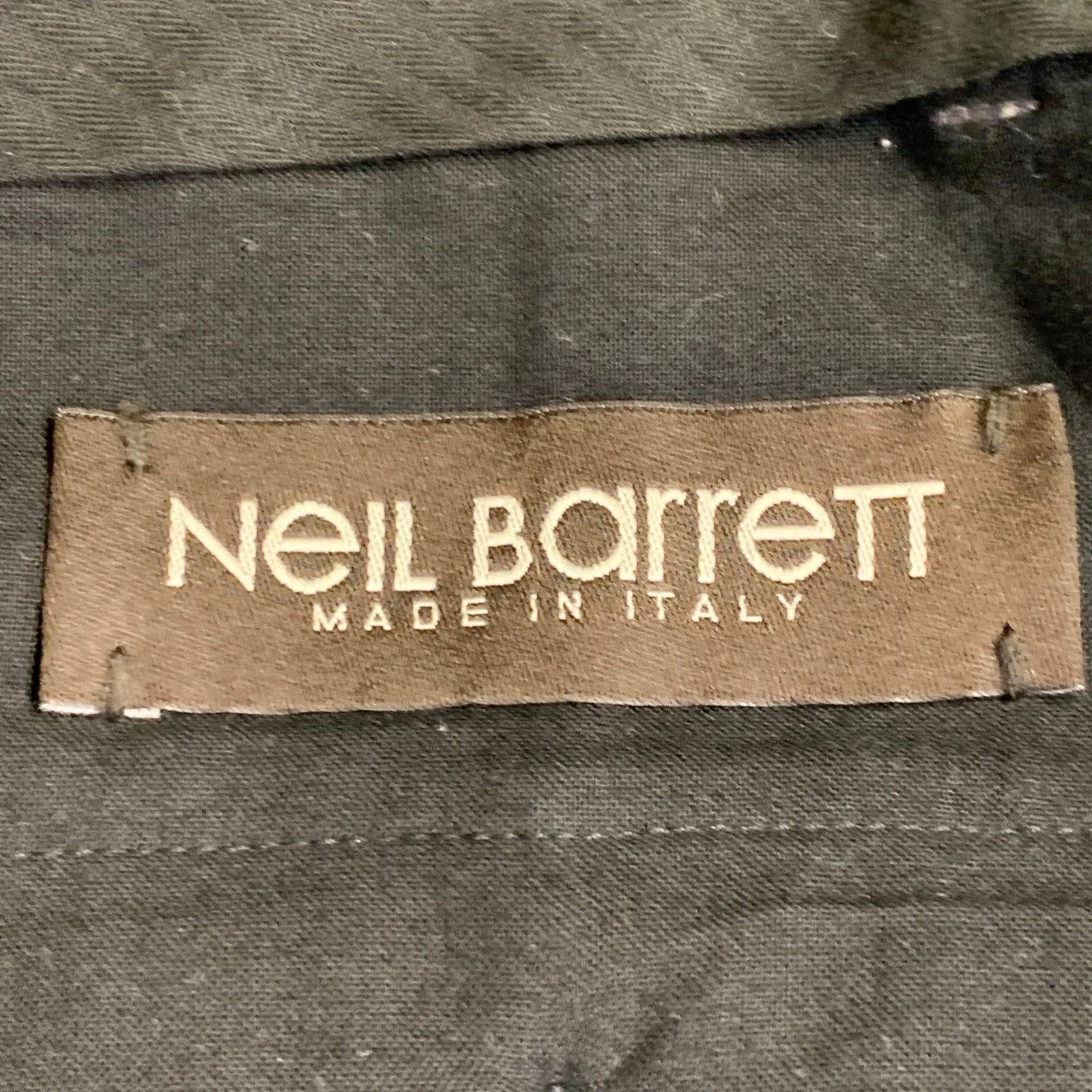 Neil Barrett Black Charcoal Stripe Wool Flat Front Tapered Dress Pants Size 34R - 4 Thumbnail