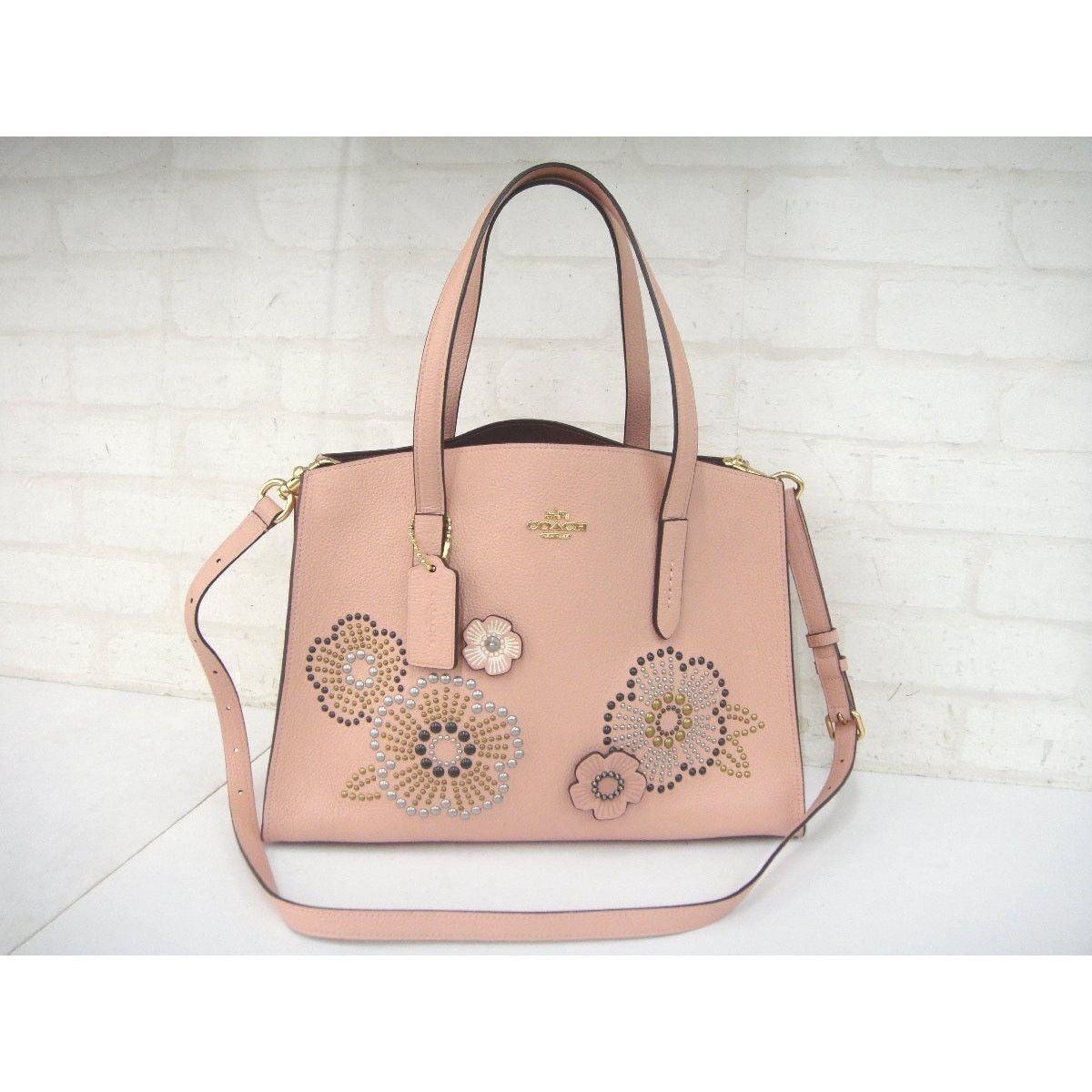 Coach Coach Charlie Carryall Pink Leather Tea Rose and Rivets Size ONE SIZE - 9 Thumbnail