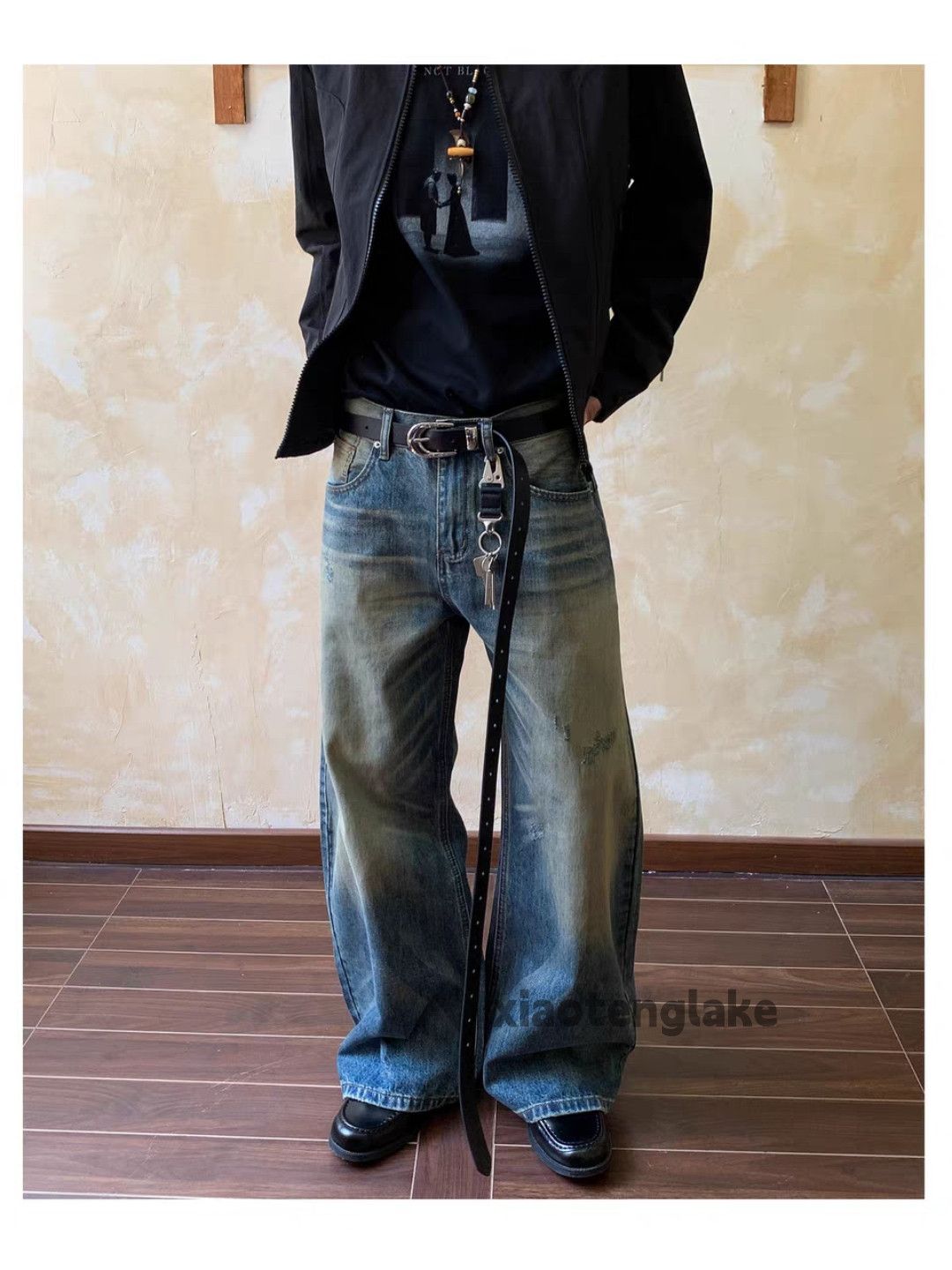 Jean Custom wide Leg flared loose baggy yuppie y2k jeans Size US 33 - 7 Thumbnail