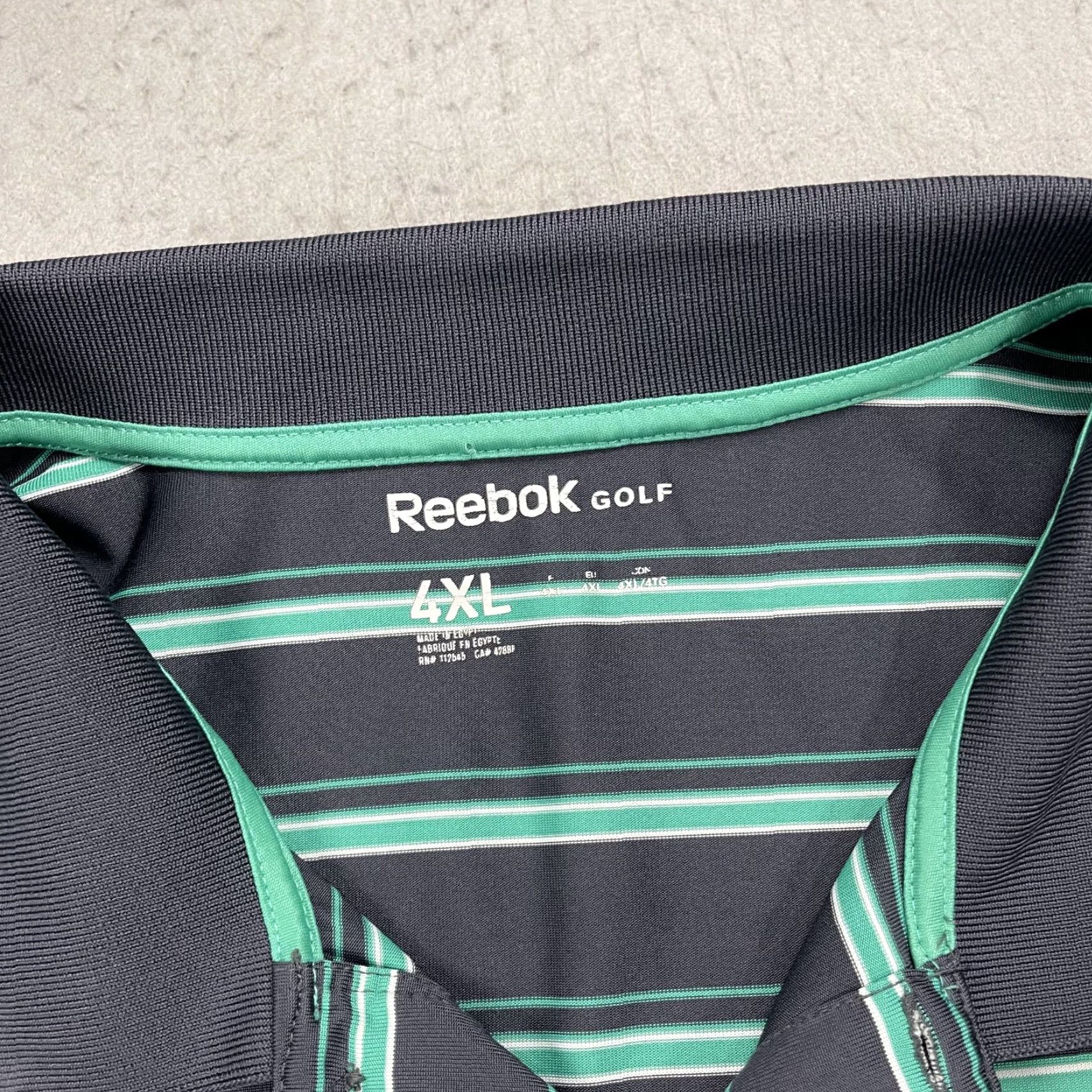 Reebok Reebok Golf Polo Shirt Mens 4XL Gray Striped Performance Breathable Lightweight Size US XXL / EU 58 / 5 - 3 Thumbnail