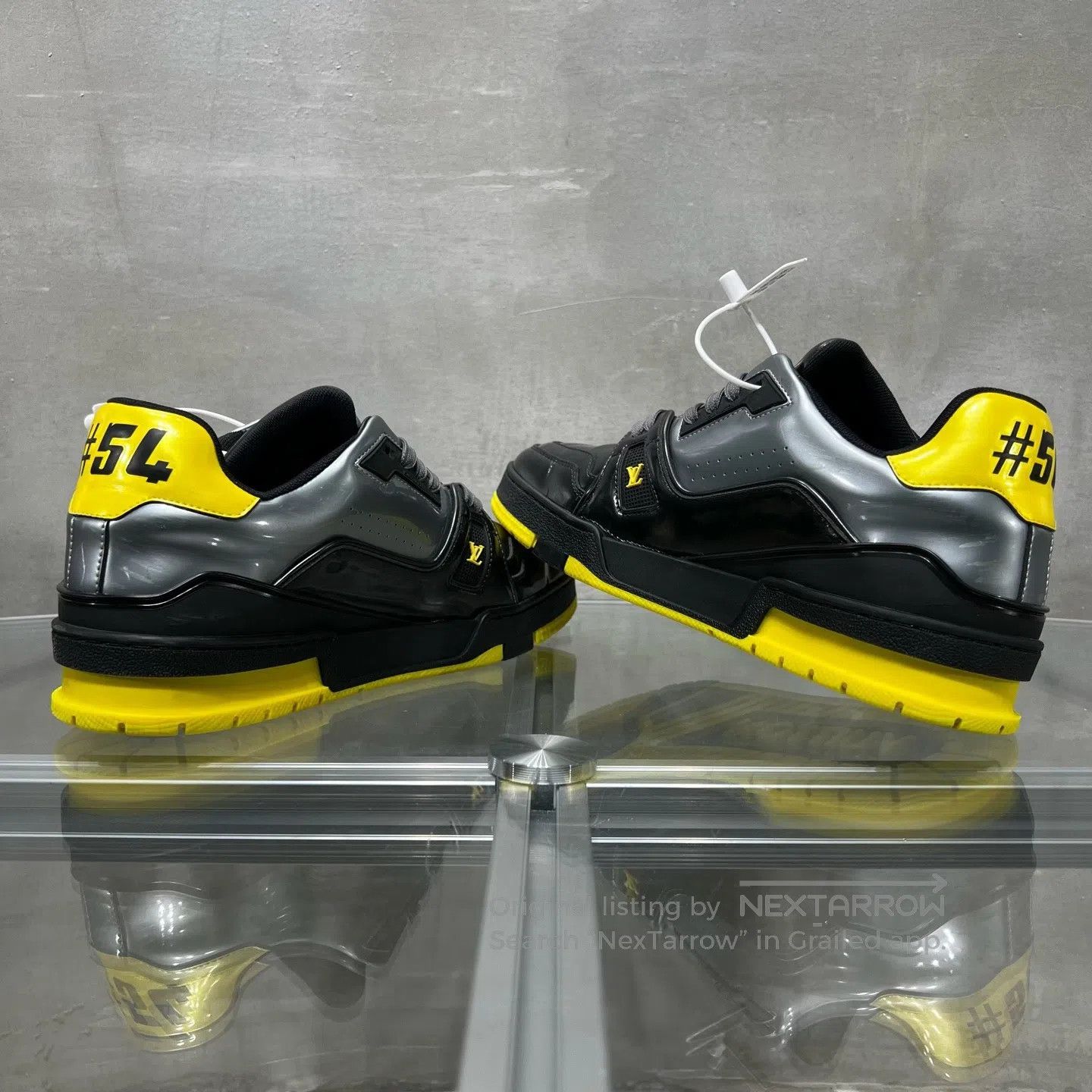 Louis Vuitton Louis Vuitton Trainer: Black and yellow painted leather sh Size US 7 / EU 40 - 5 Thumbnail